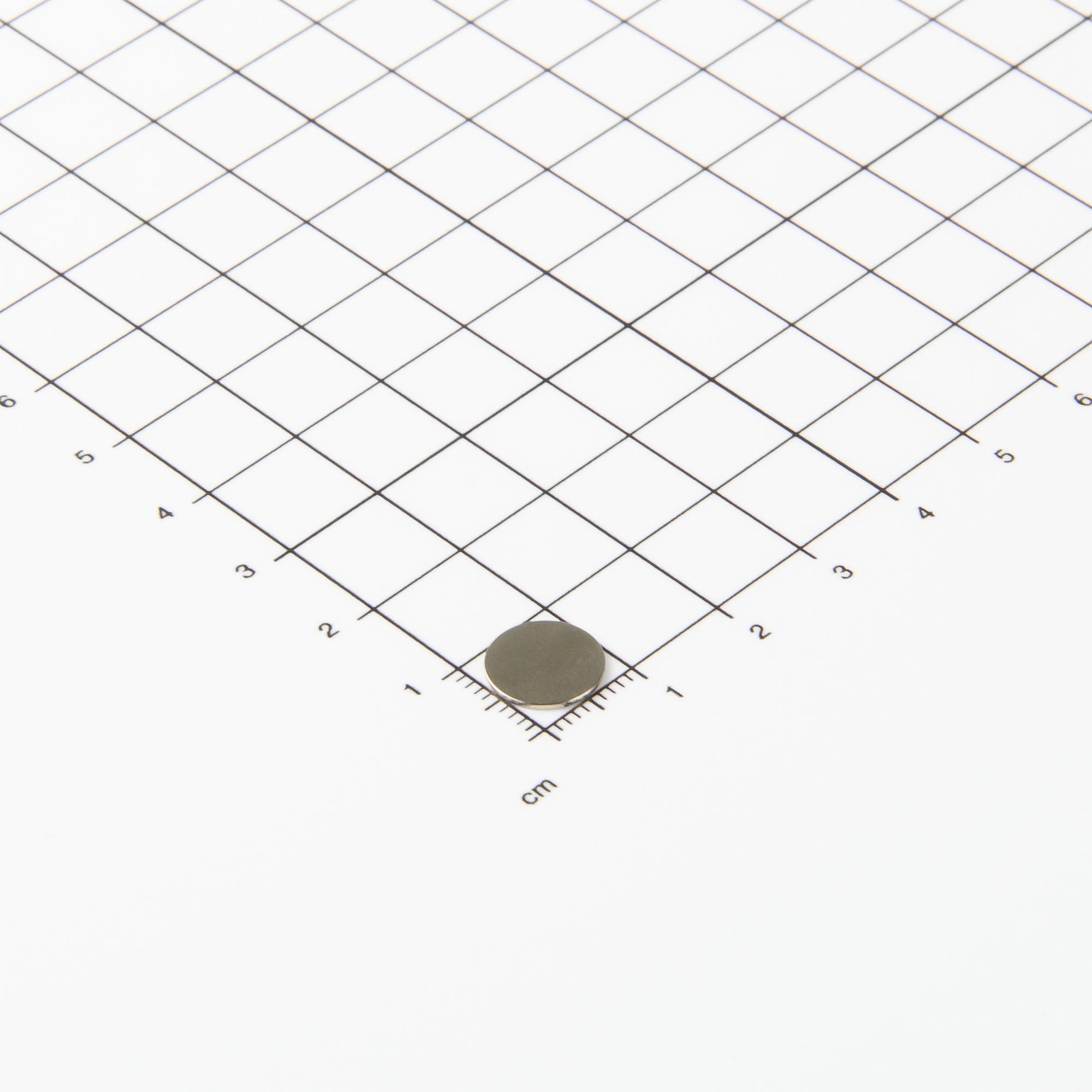 Flacher Scheibenmagnet aus Neodym mit der Abmessung Ø10x0,6mm
