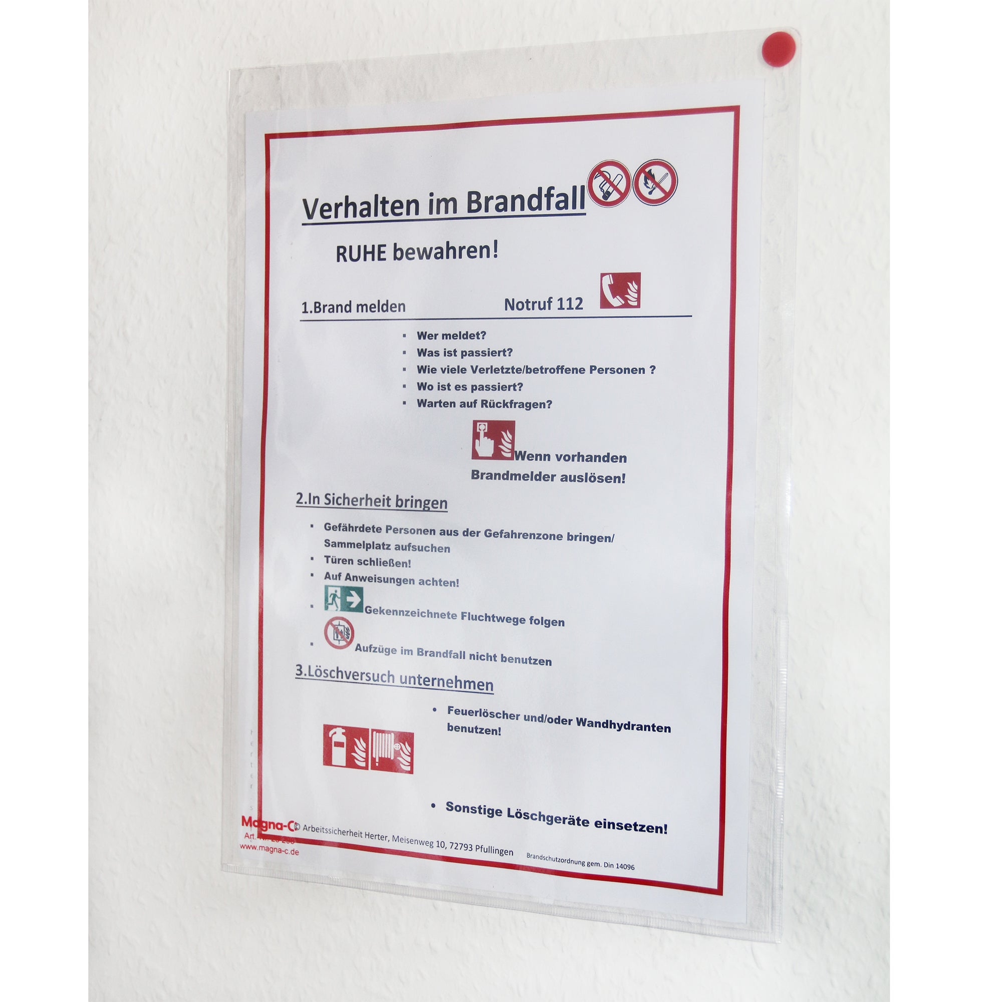 Selbstklebende Klarsichthülle 320x230mm mit Magnetverschluss Anwendung