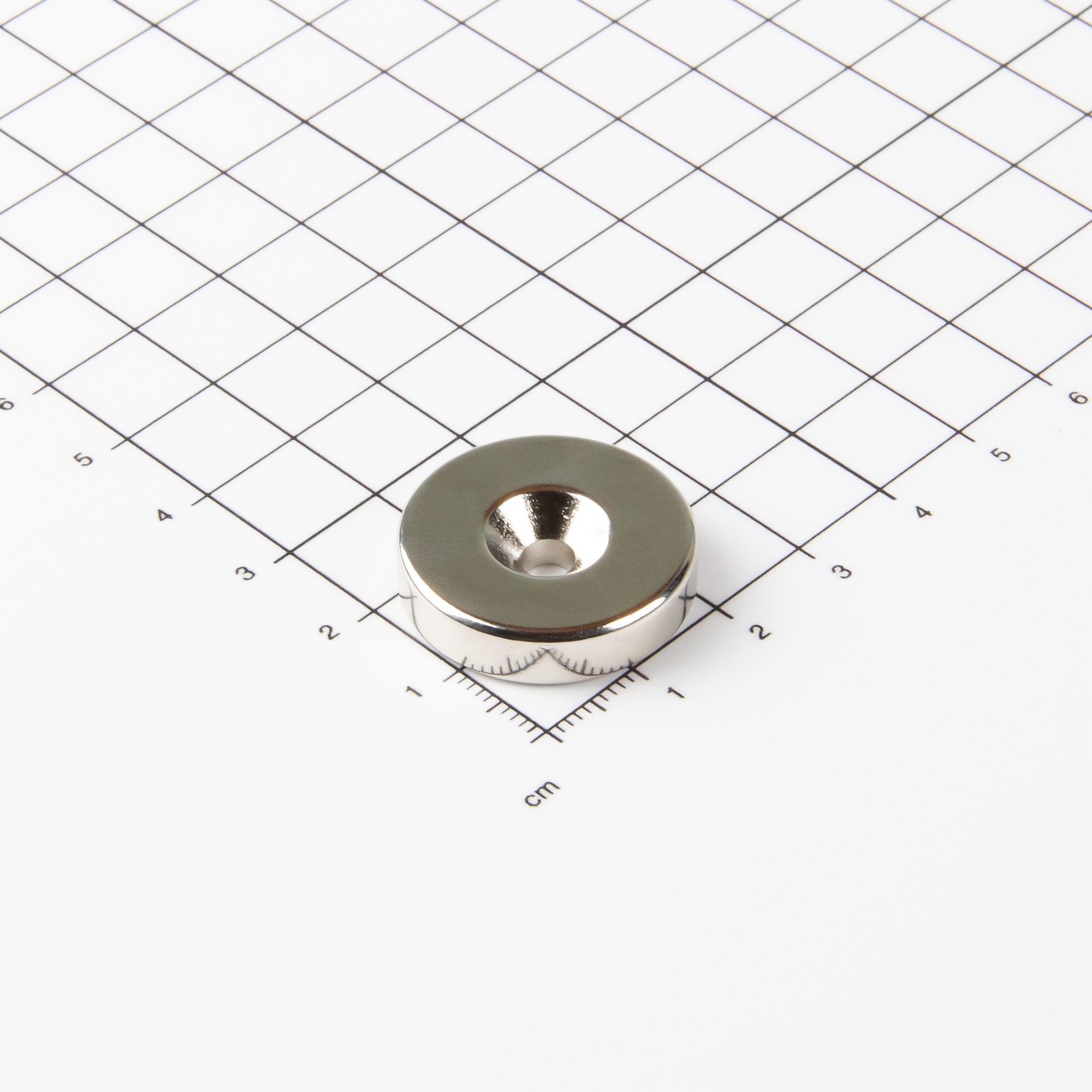 Neodym Ringmagnet mit konischer Senkbohrung Ø25xØ4,5x6mm