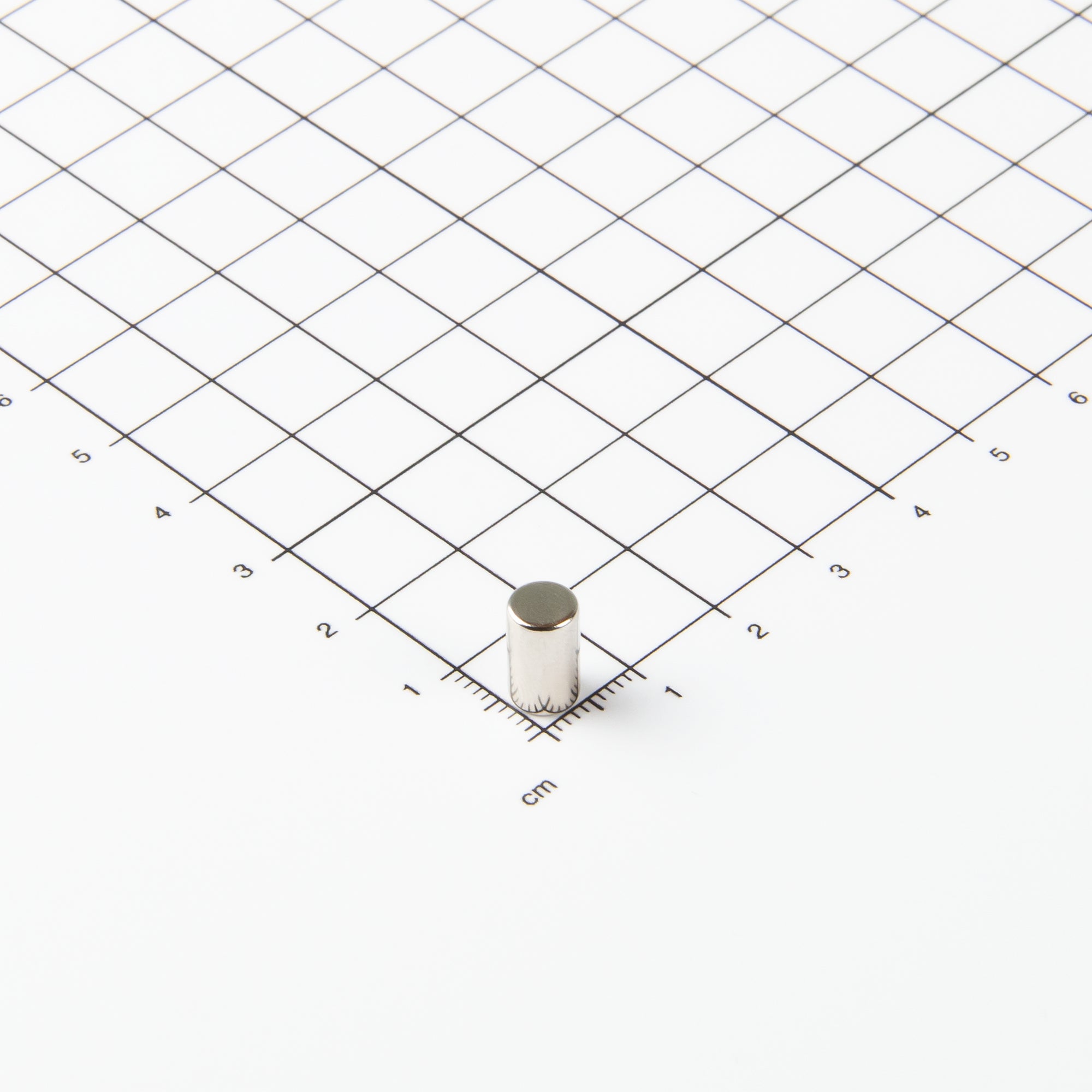 Zylindrischer Stabmagnet aus Neodym mit der Abmessung Ø6x10mm