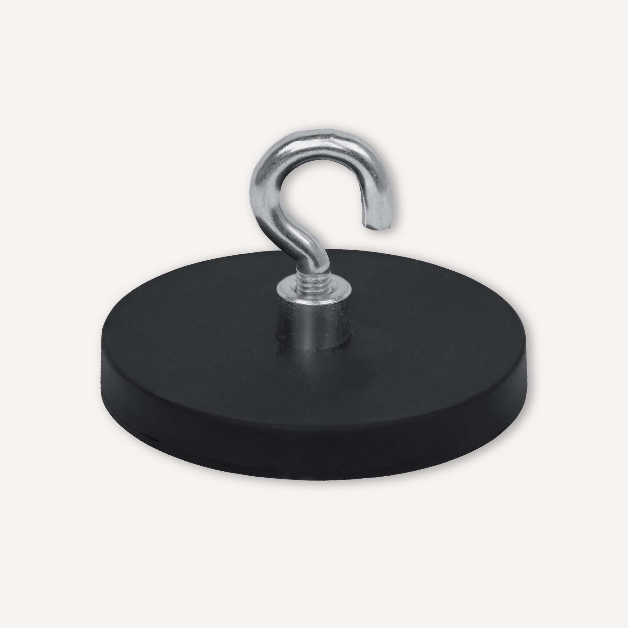 Gummierter Magnet Ø57x14,5mm mit Haken