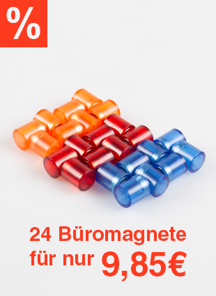 24 bunte Tafelmagnete für Aushänge