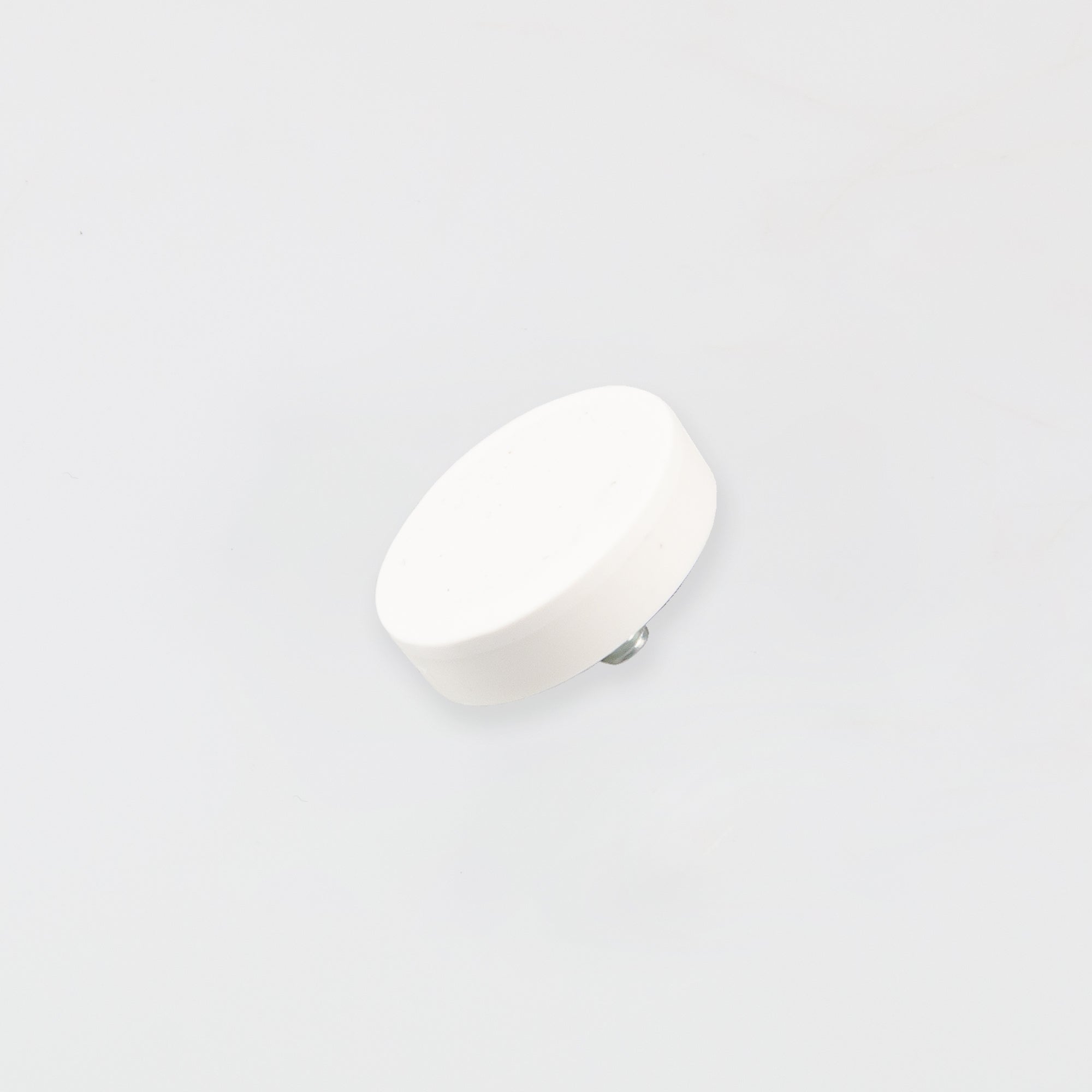 Gummierter weißer Magnet Ø22x6mm mit Gewindezapfen M4 Haftfläche