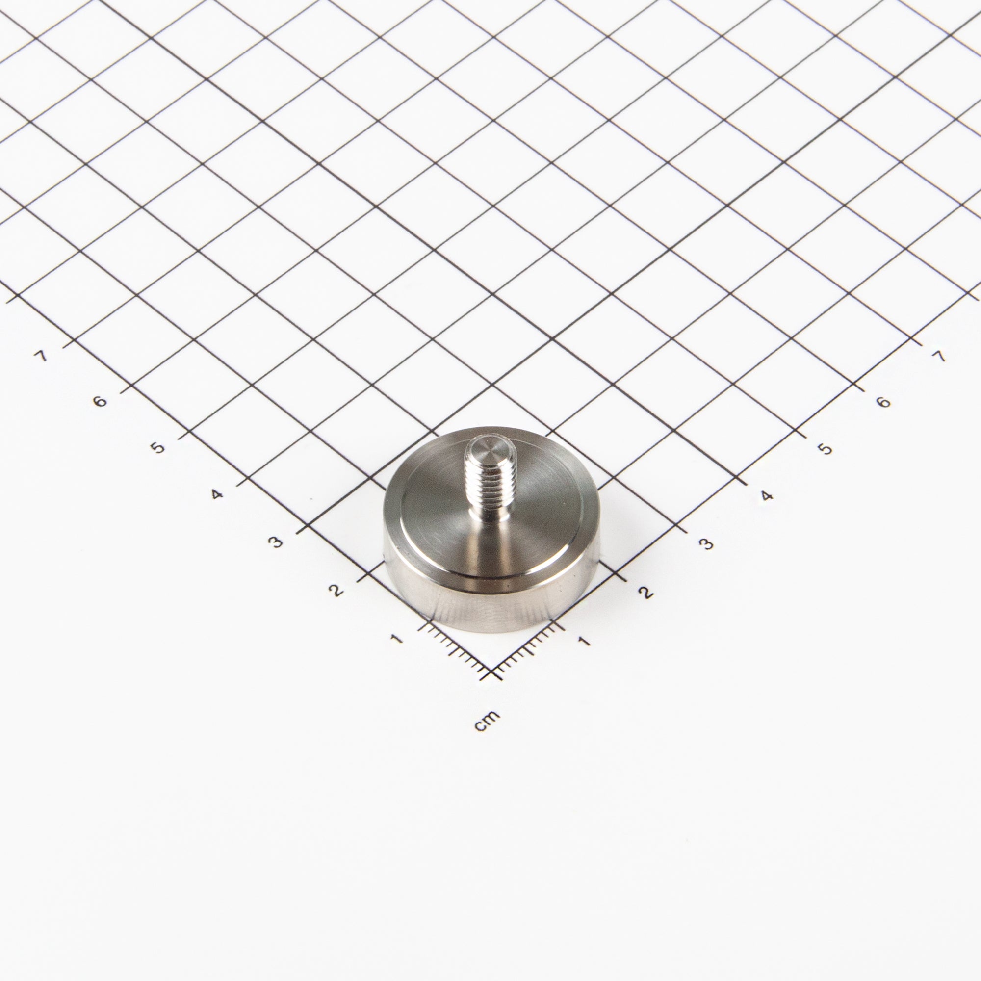 Flachgreifer aus SamCo dichtgeschweißt Ø25x7,5mm mit Gewindezapfen M6