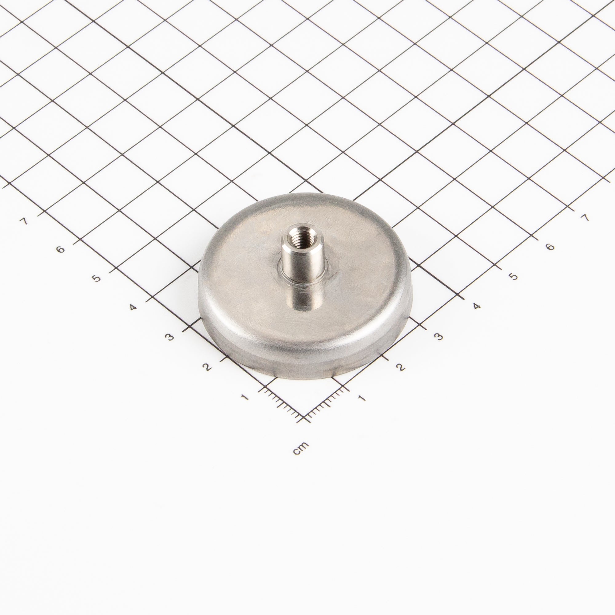 Edelstahl Ferrit-Flachgreifer Ø40x24mm mit Gewindebuchse