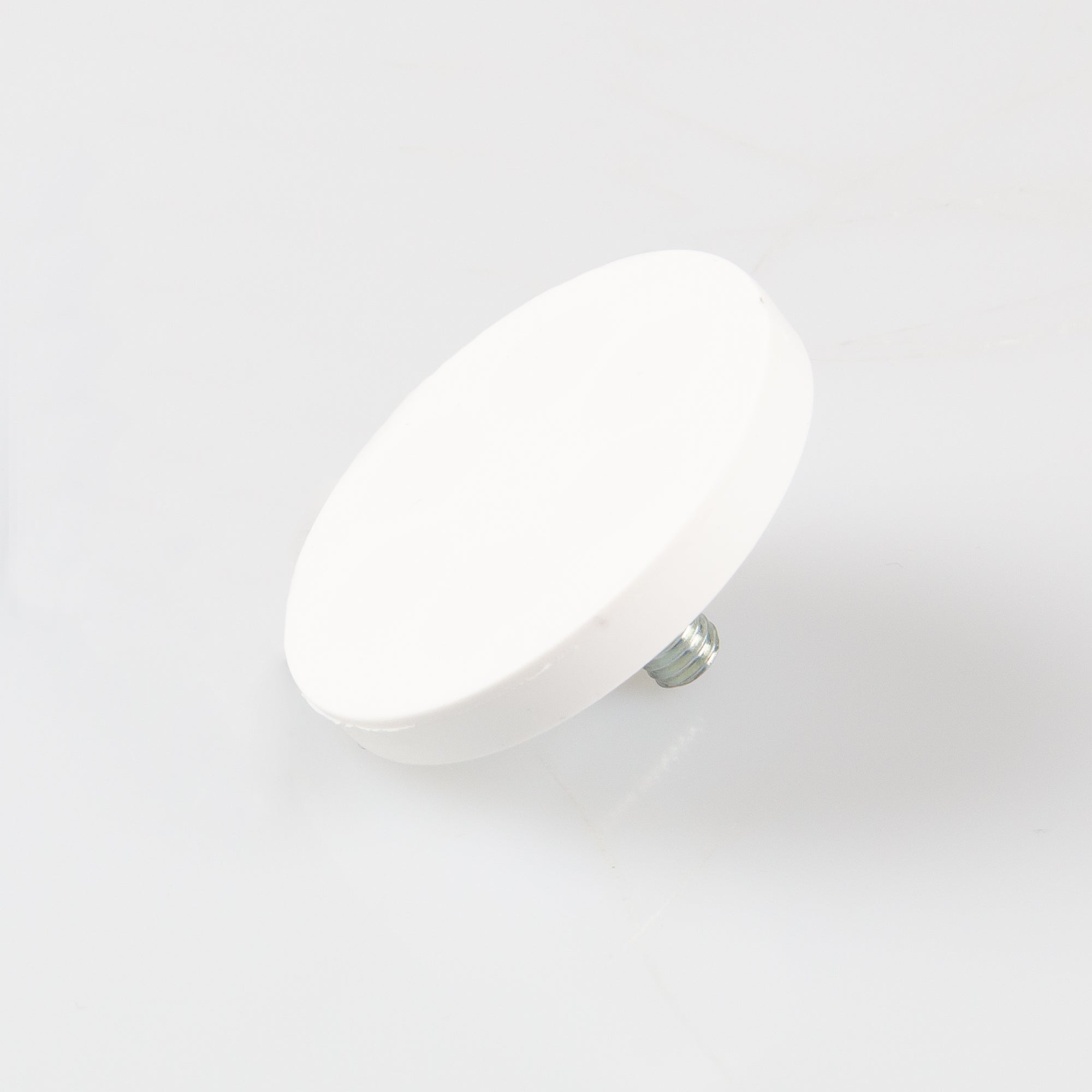 Gummierter weißer Magnet Ø43x6mm mit Gewindezapfen M6 Haftfläche