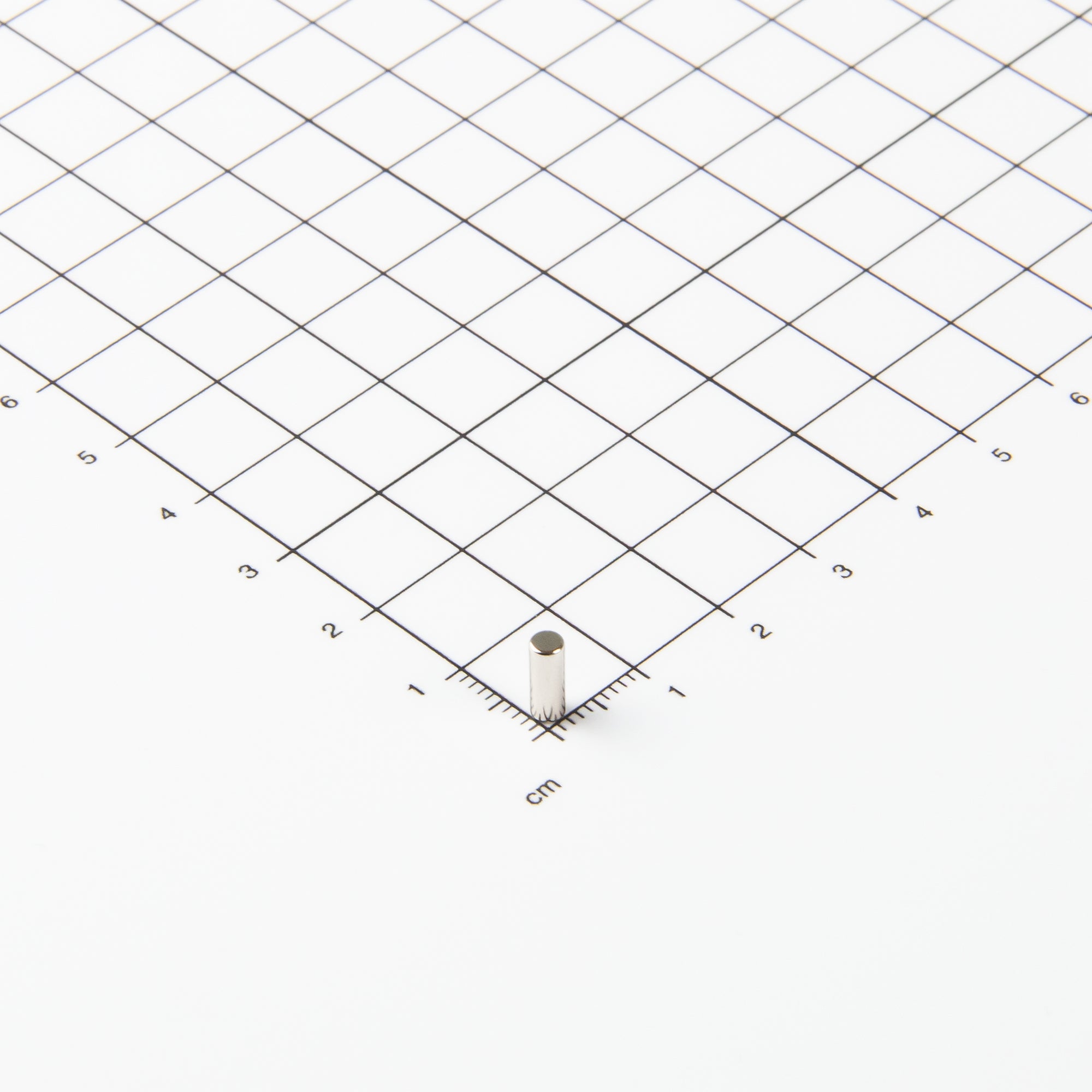 Zylindrischer Stabmagnet aus Neodym mit der Abmessung Ø3x8mm