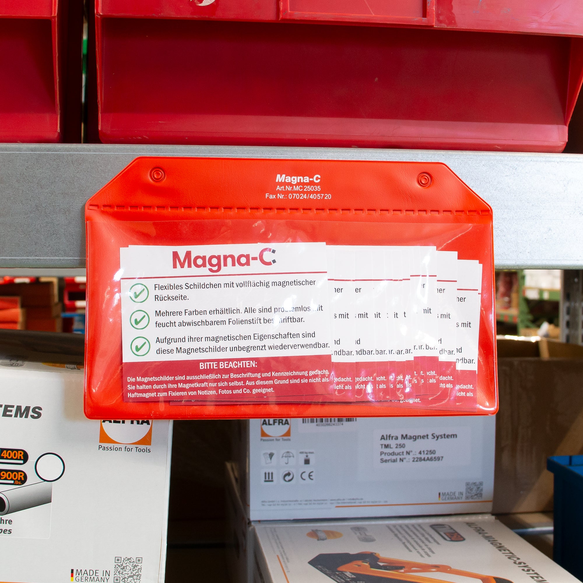 Magnettasche rot 235x147mm Anwendung