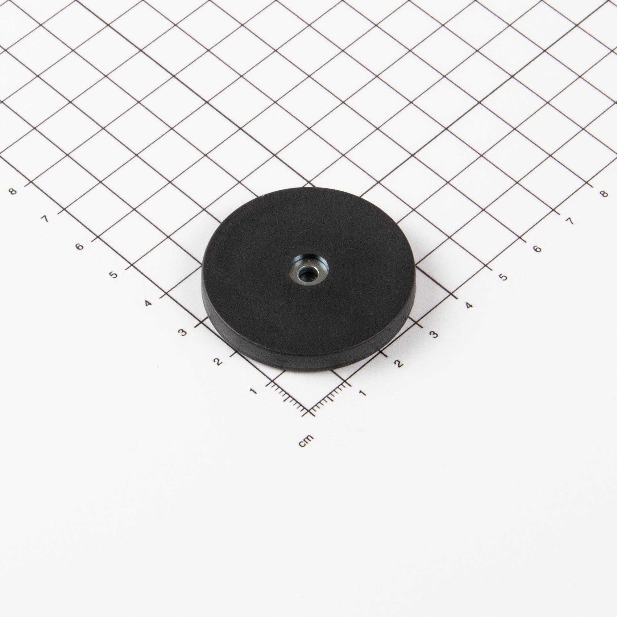 Gummierter Neodym Magnet Ø43x6mm zum Kleben
