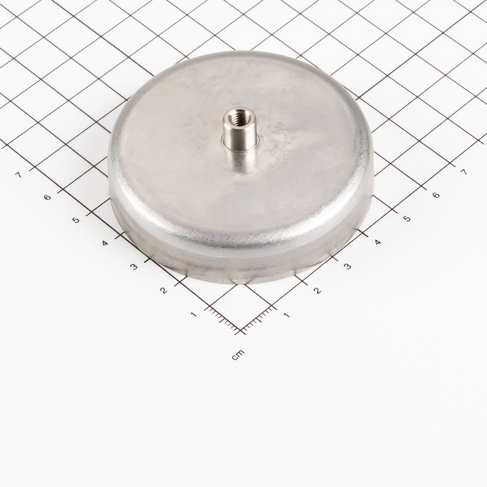 Edelstahl Ferrit-Flachgreifer Ø63x30mm mit Gewindebuchse