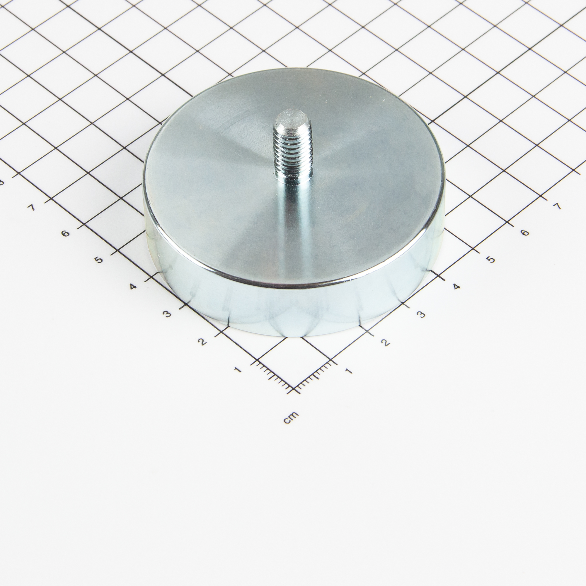 Neodym Flachgreifer mit Gewindezapfen Ø60x15mm