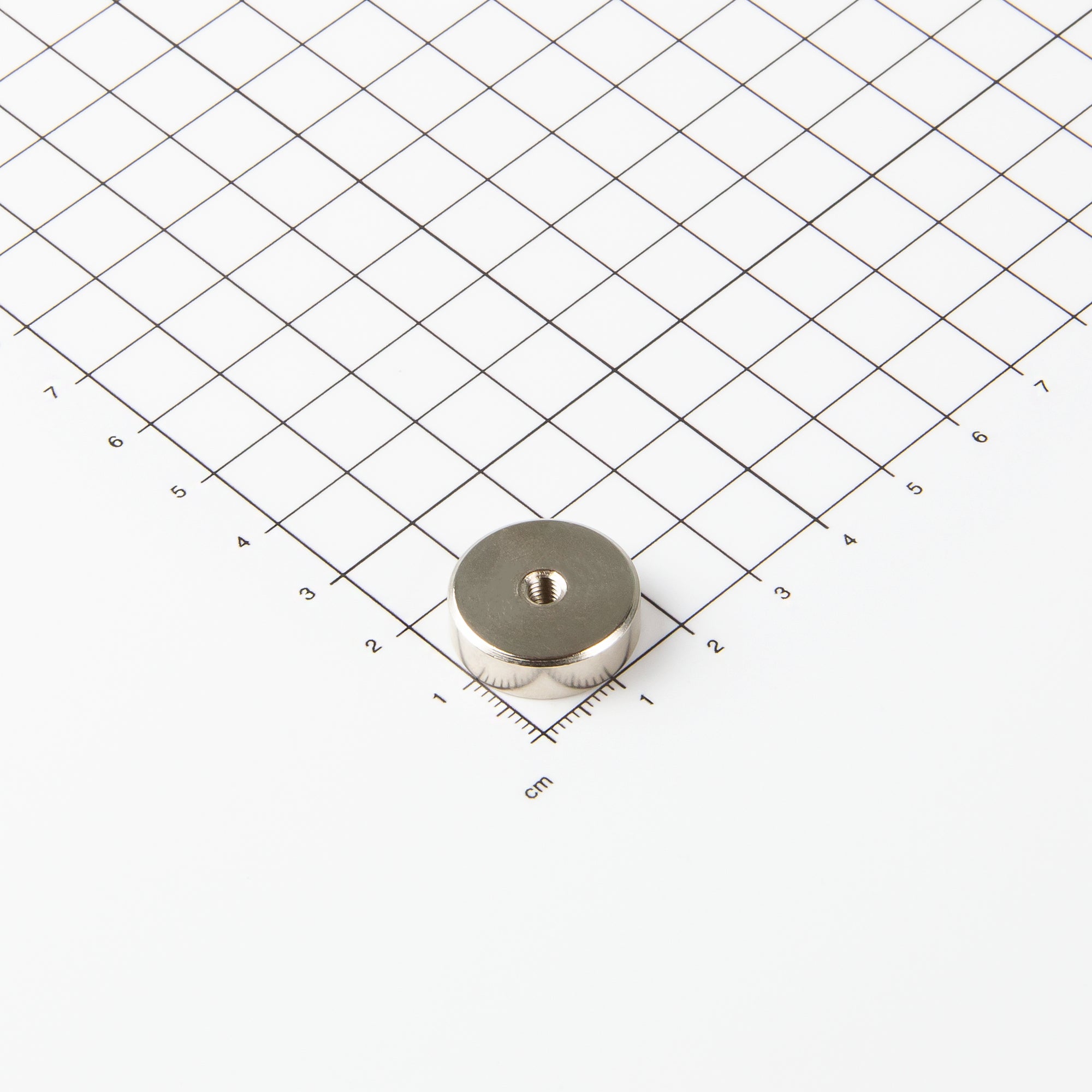 Neodym Topfmagnet mit Innengewinde M4 in der Abmessung Ø20x6mm