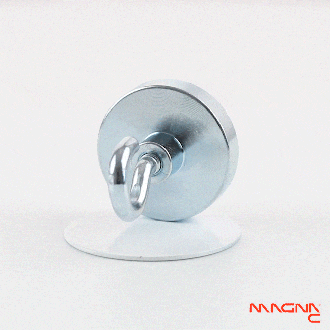 Neodym-Flachgreifer Ø32x7mm mit Haken 360° Darstellung