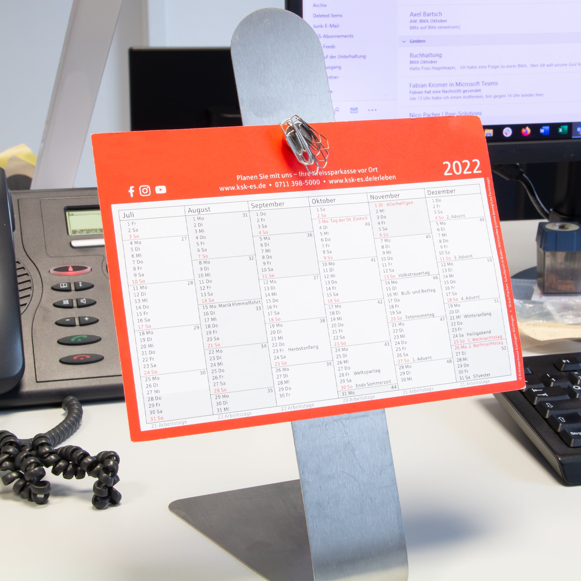 Neodym Scheibenmagnet Ø15x5mm hält Kalender und Büroklammern auf einmal