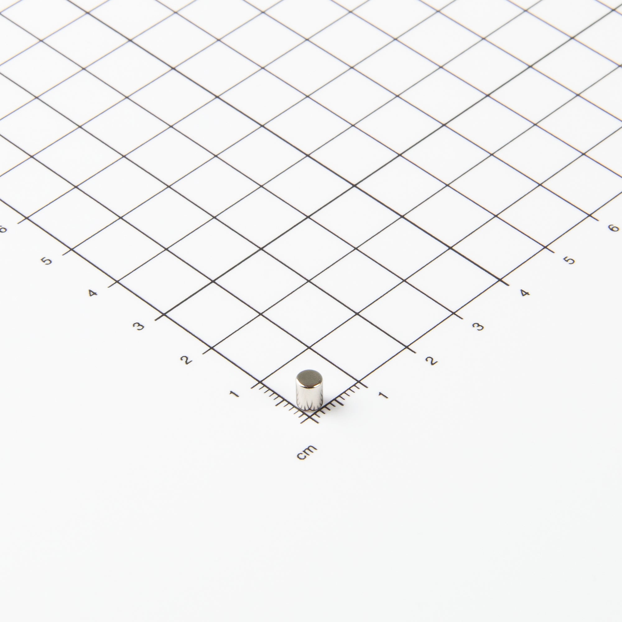 Zylindrischer Stabmagnet aus Neodym mit der Abmessung Ø4x5mm