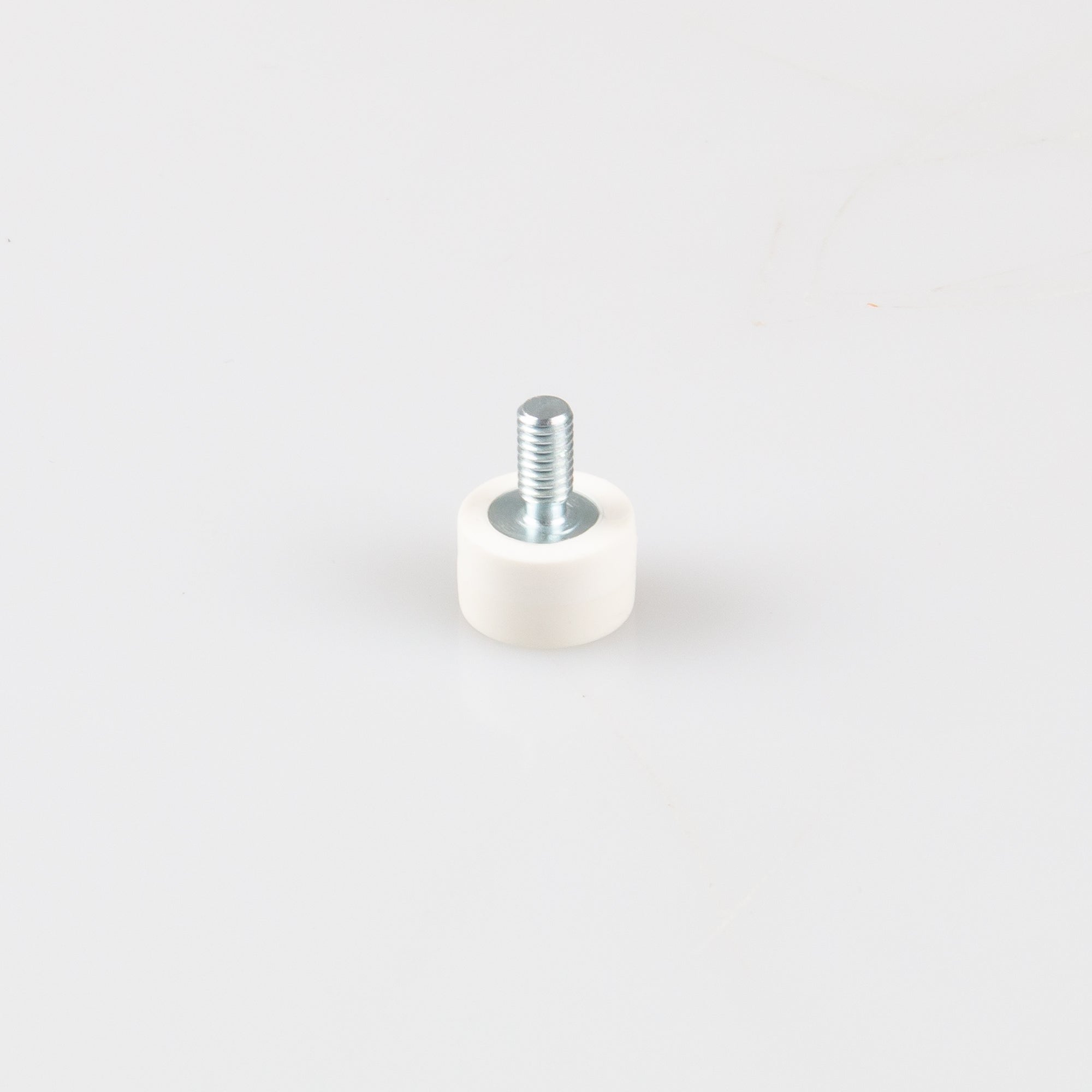 Gummierter weißer Magnet Ø12x7mm mit Gewindezapfen M4