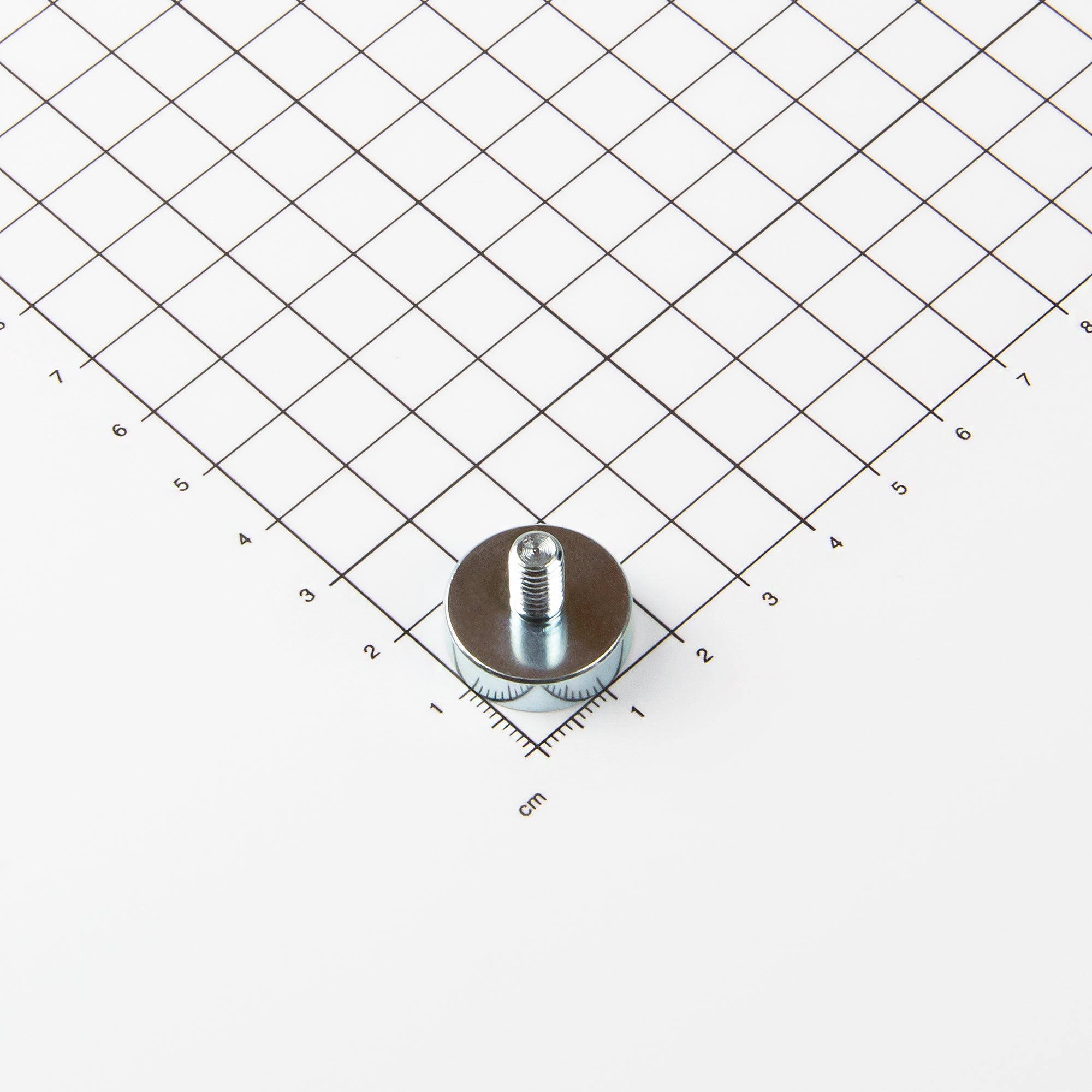 Neodym Flachgreifer mit Gewindezapfen M6 und der Abmessung Ø20x6mm