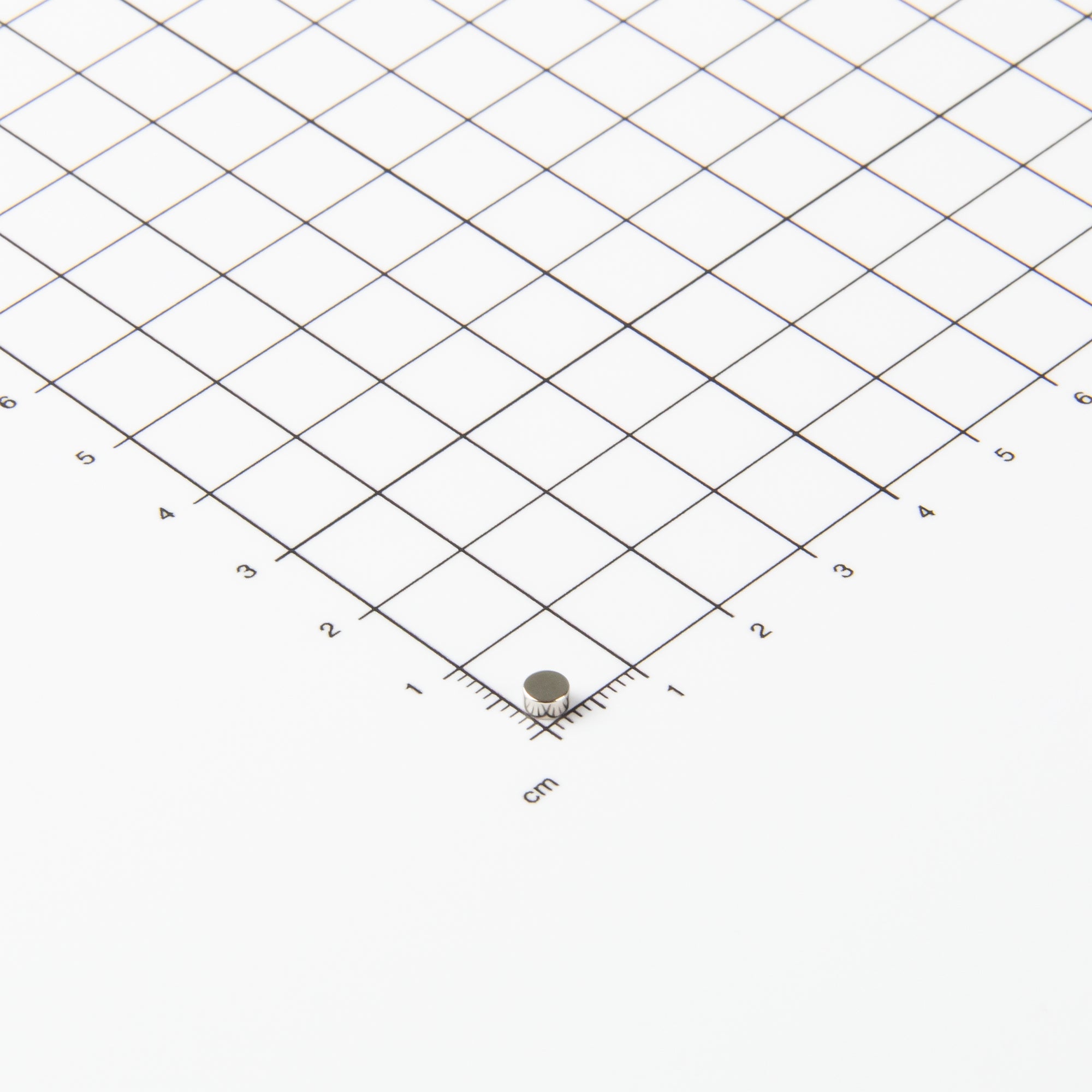 Flacher Scheibenmagnet aus Neodym mit der Abmessung Ø4x2mm