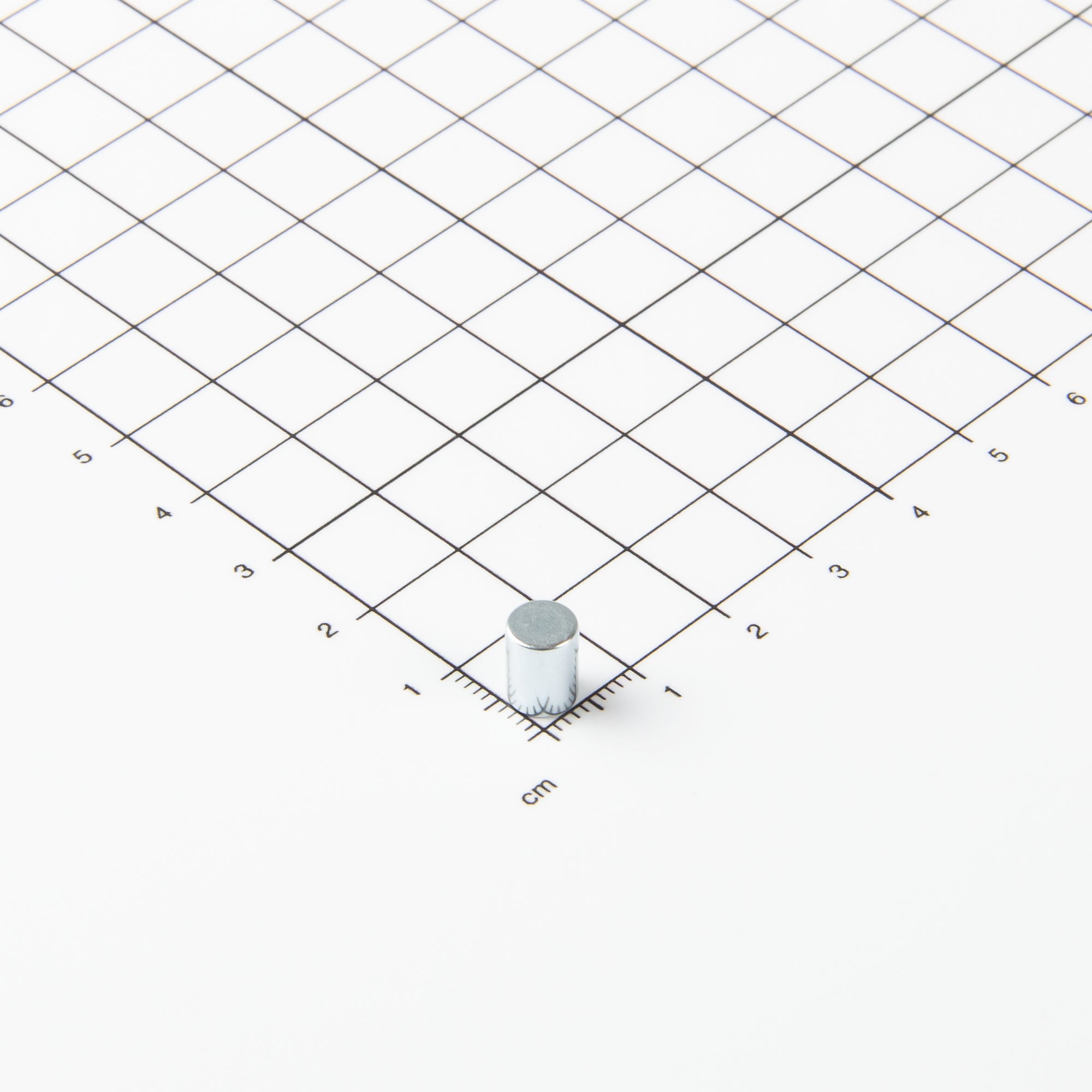 Zylindrischer Stabmagnet aus Neodym mit der Abmessung Ø6x8mm