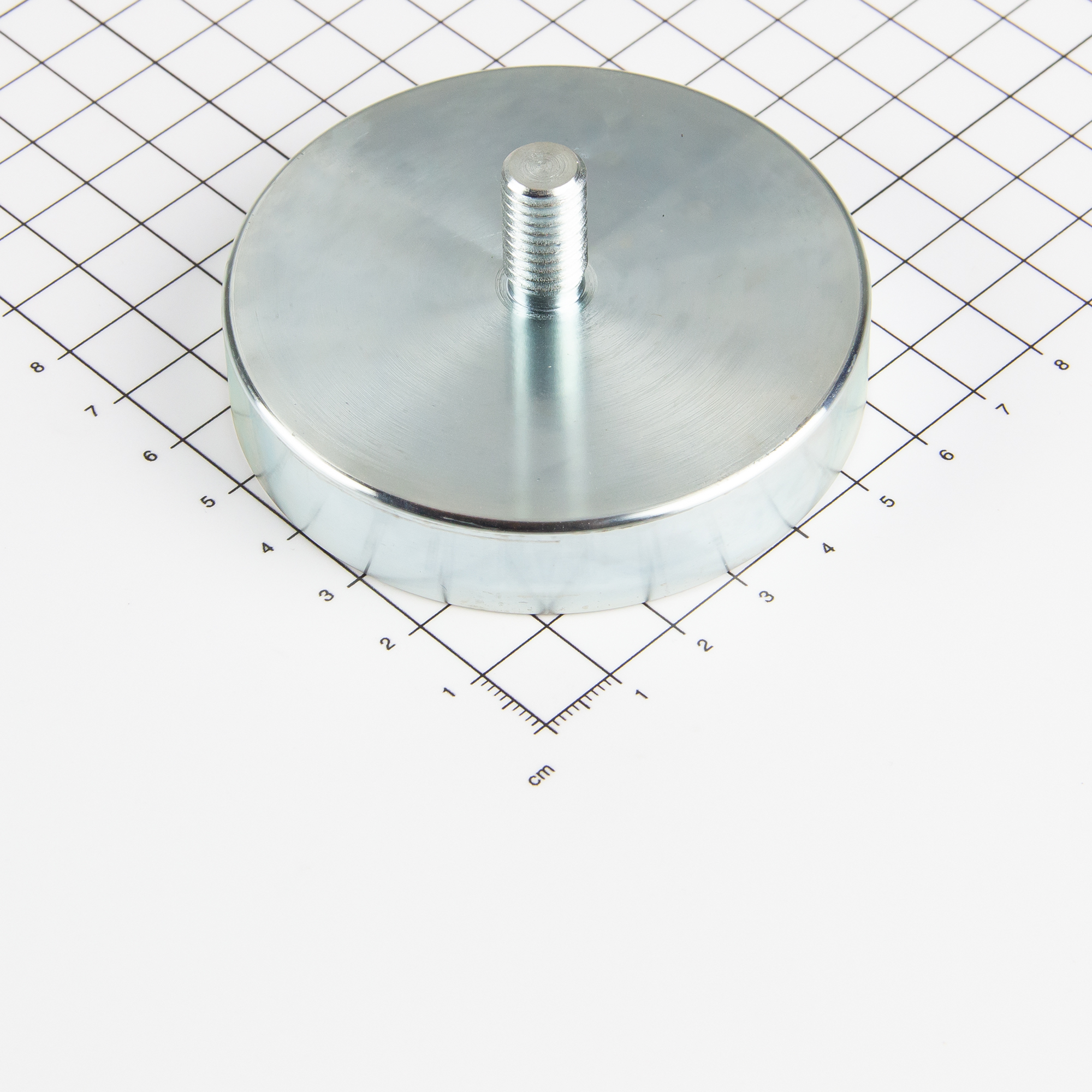 Neodym Flachgreifer mit Gewindezapfen Ø75x15mm