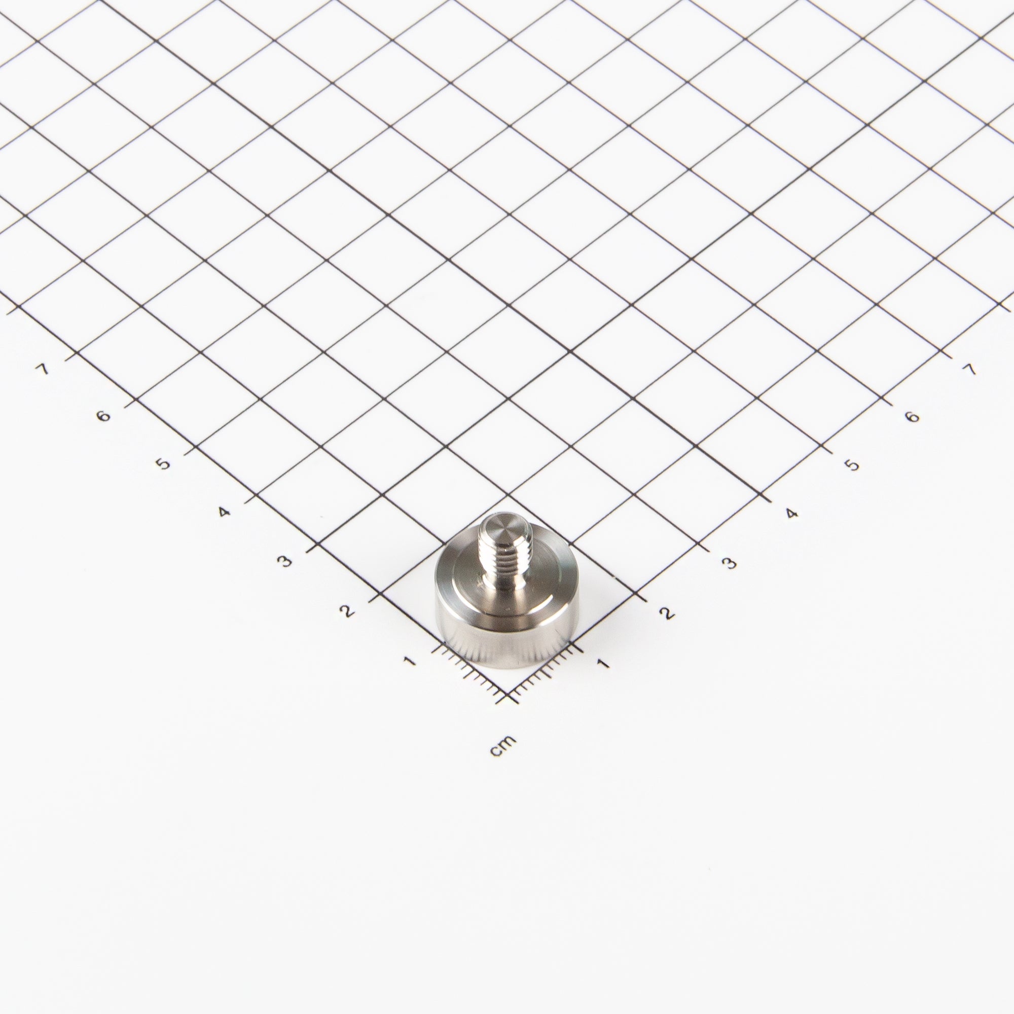 Flachgreifer aus SamCo dichtgeschweißt Ø16x7mm mit Gewindezapfen M6
