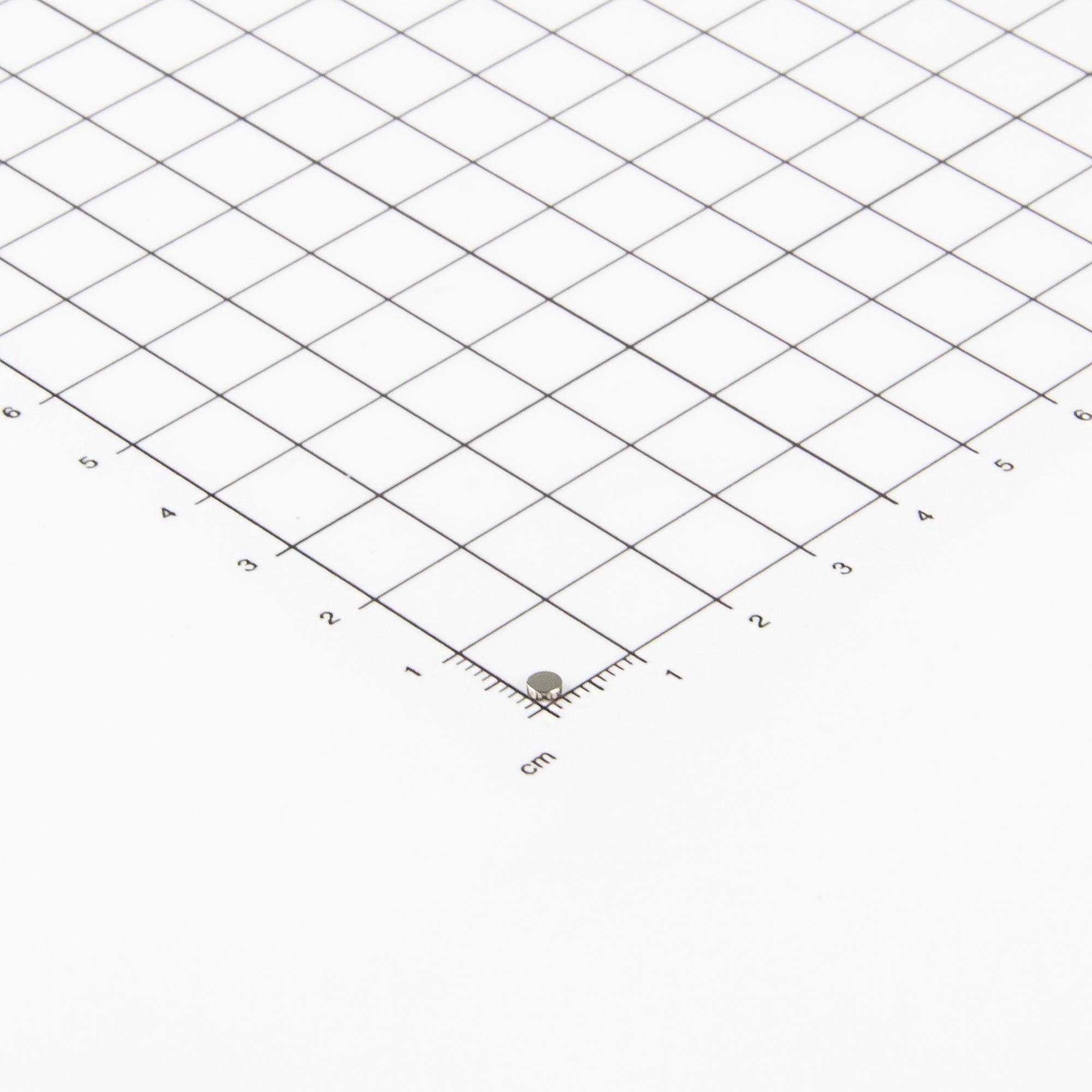 Flacher Scheibenmagnet aus Neodym mit der Abmessung Ø3x1mm