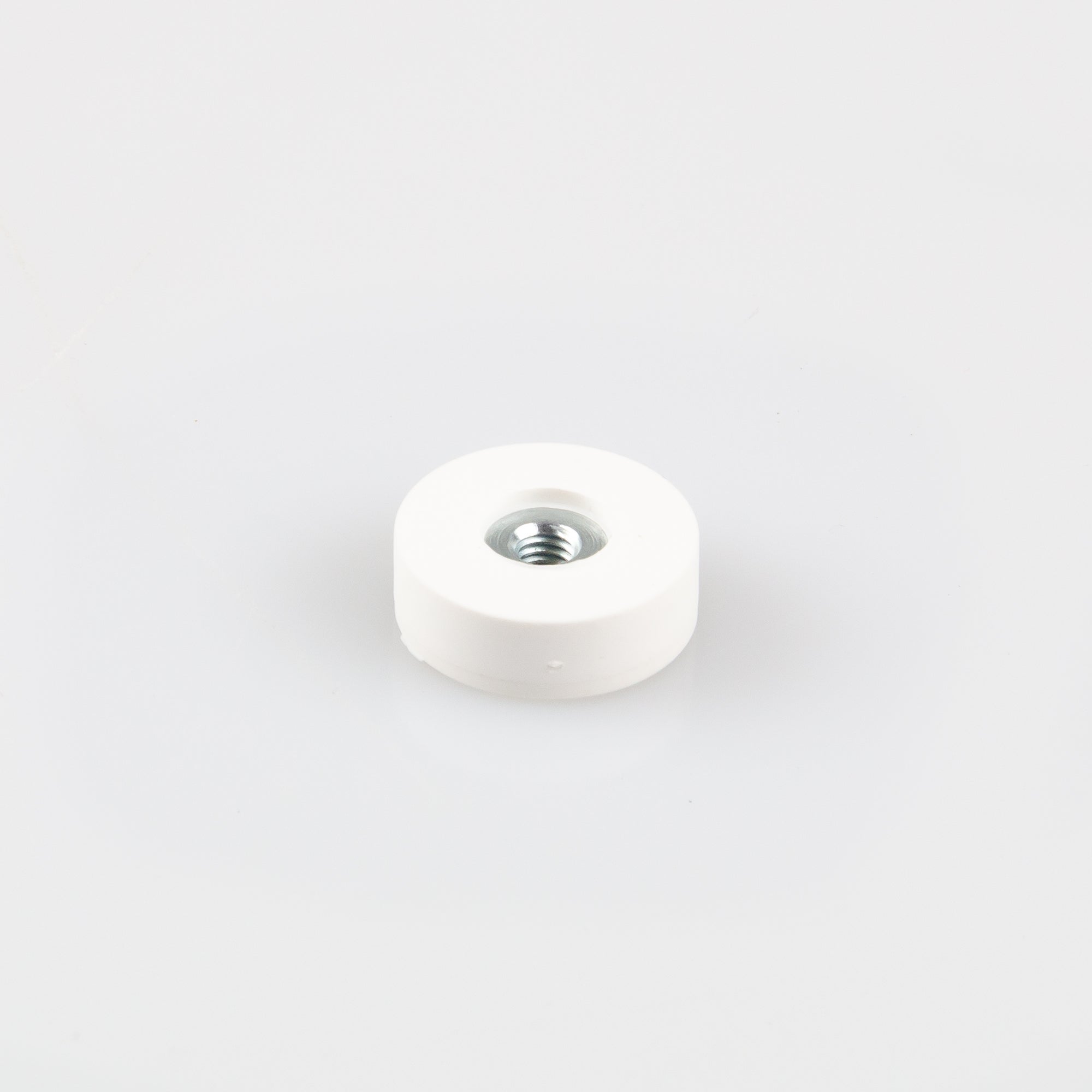 Gummierter weißes Magnetsystem Ø18x6mm mit Innengewinde M4