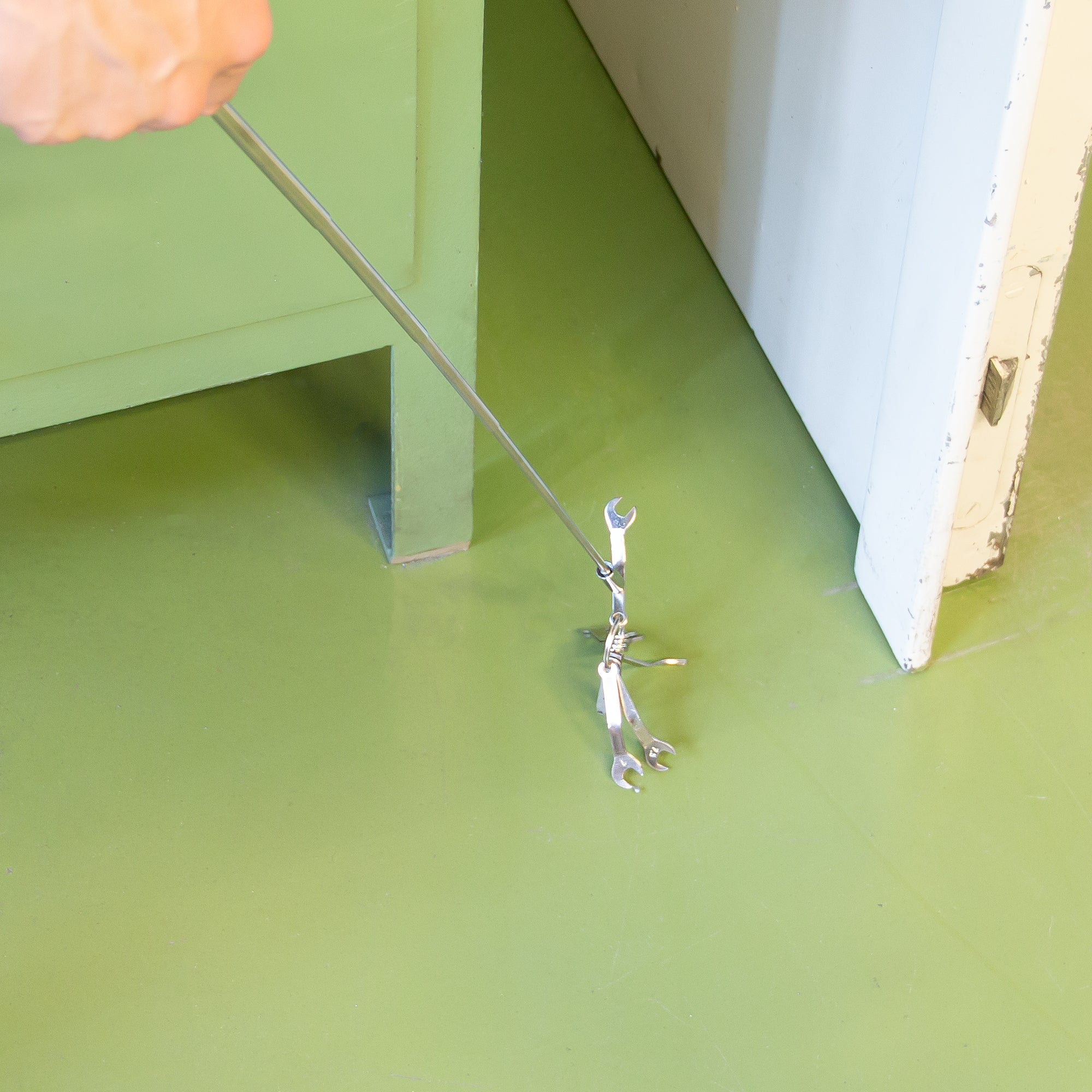 Teleskopsuchmagnet silber Anwendung