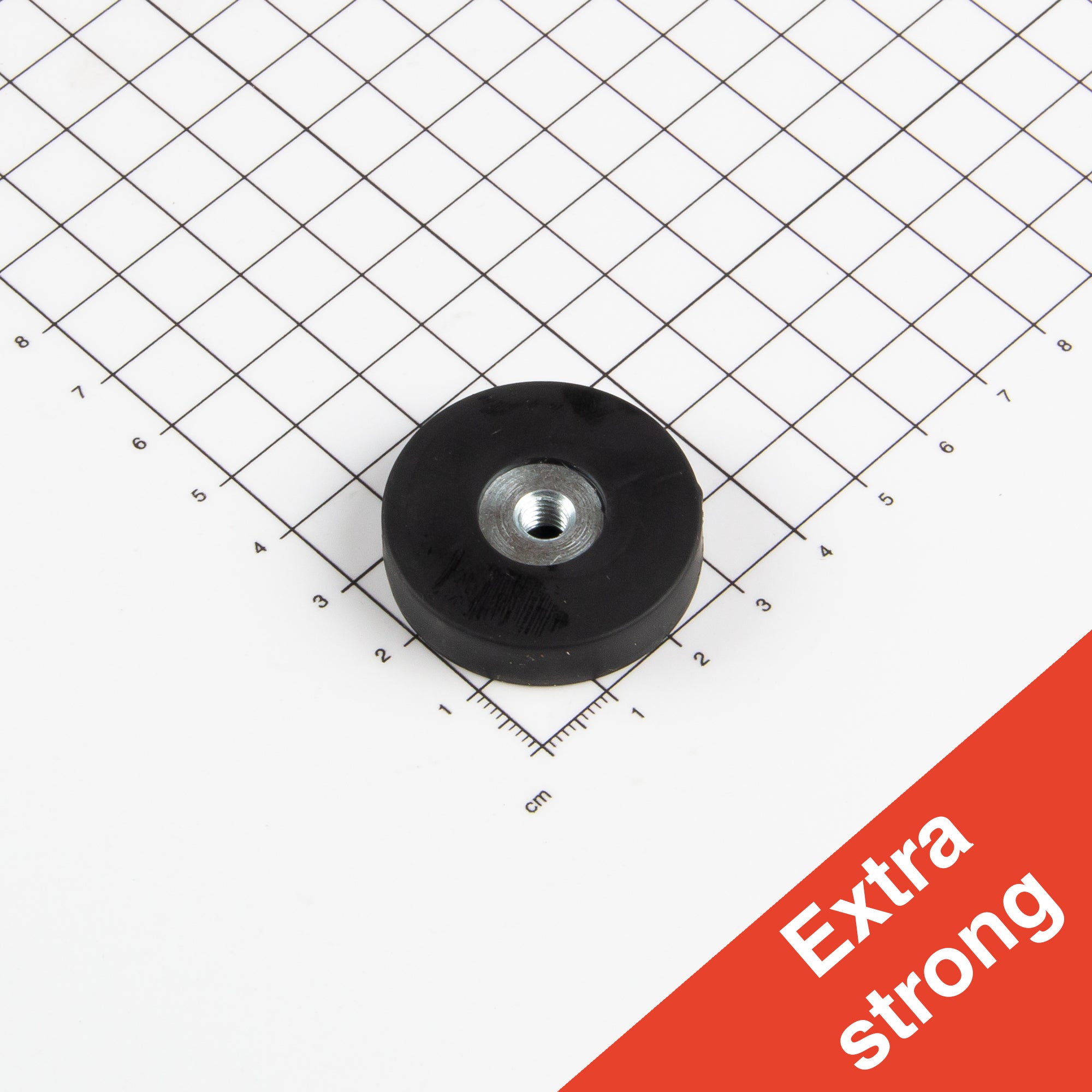 Gummiertes Magnetsystem Ø36x8,5mm mit Innengewinde