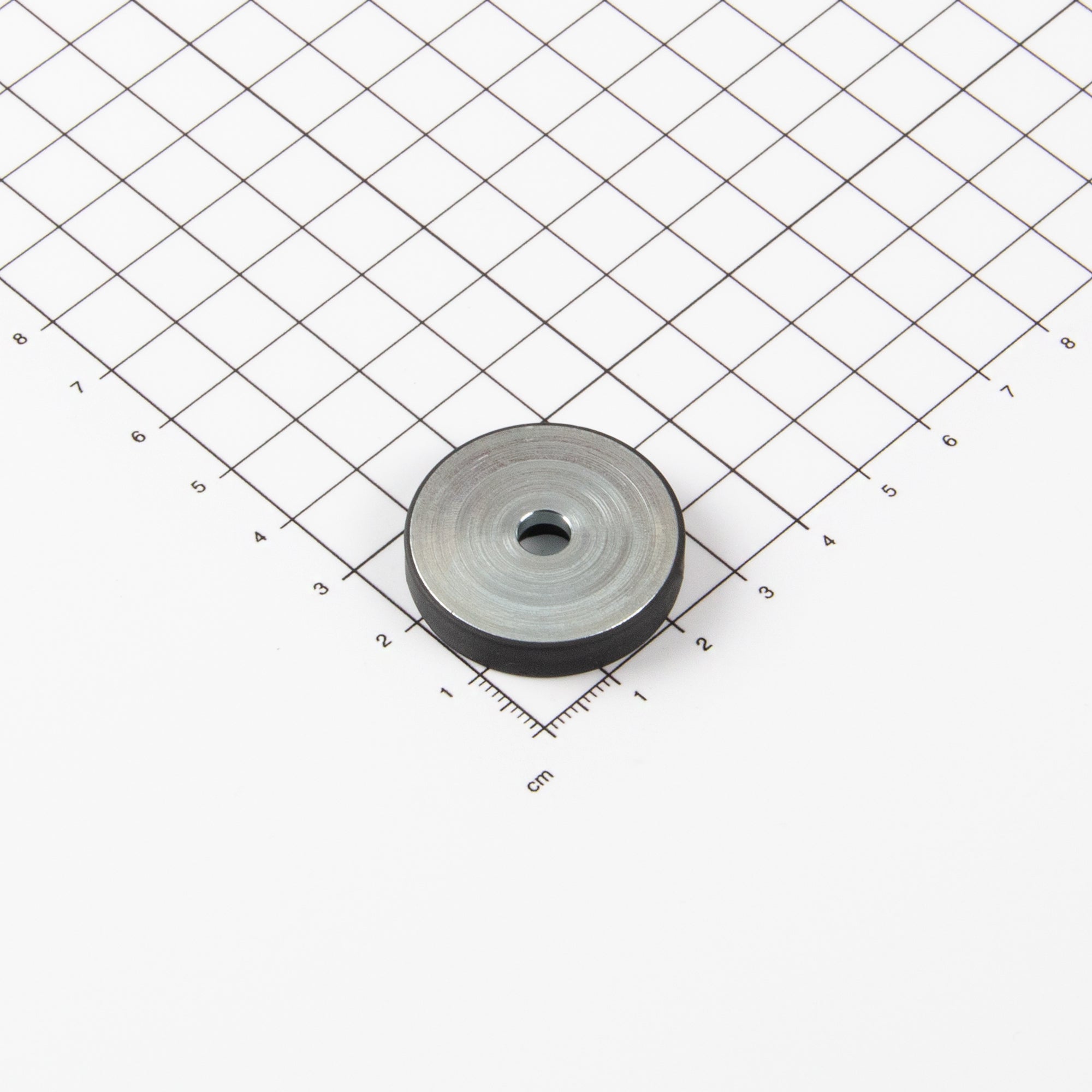 Gummierter Neodym-Magnet Ø31x6mm zum Kleben