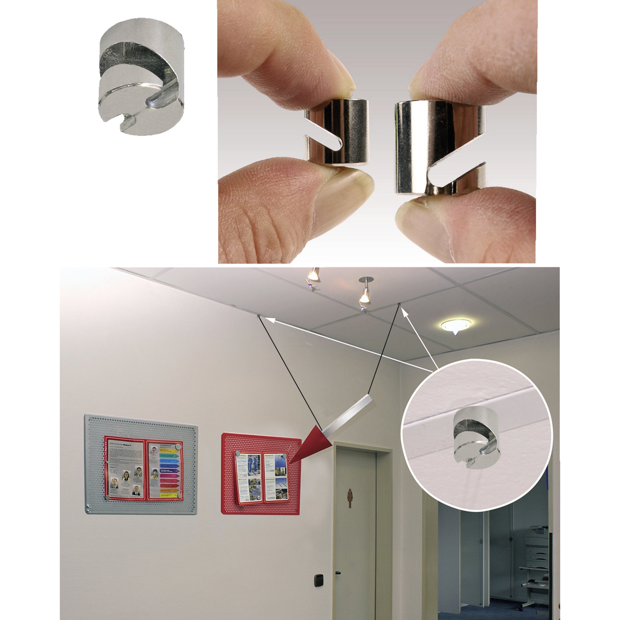 Magnet mit integriertem Haken Ø16x16mm Anwendung