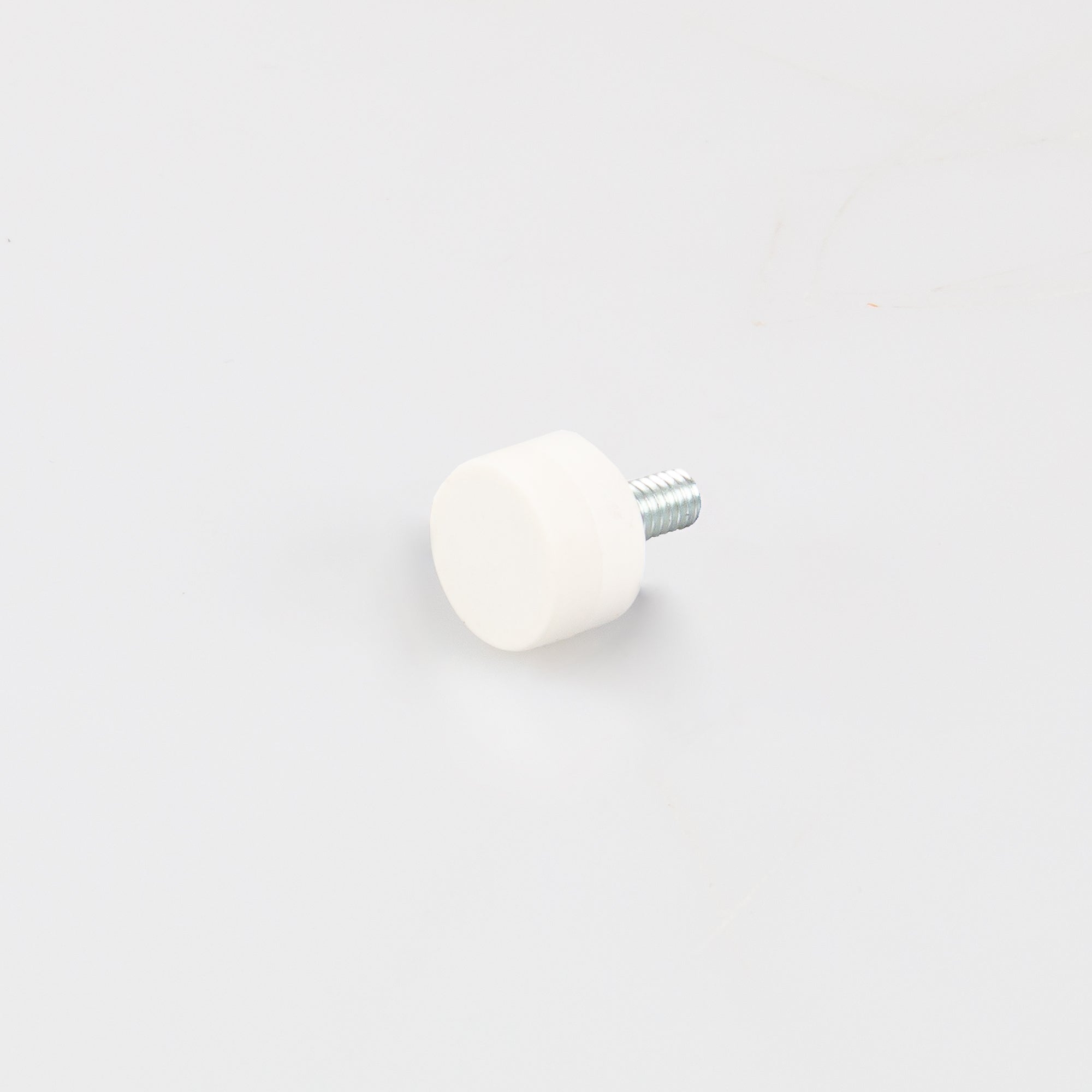 Gummierter weißer Magnet Ø12x7mm mit Gewindezapfen M4 Haftfläche
