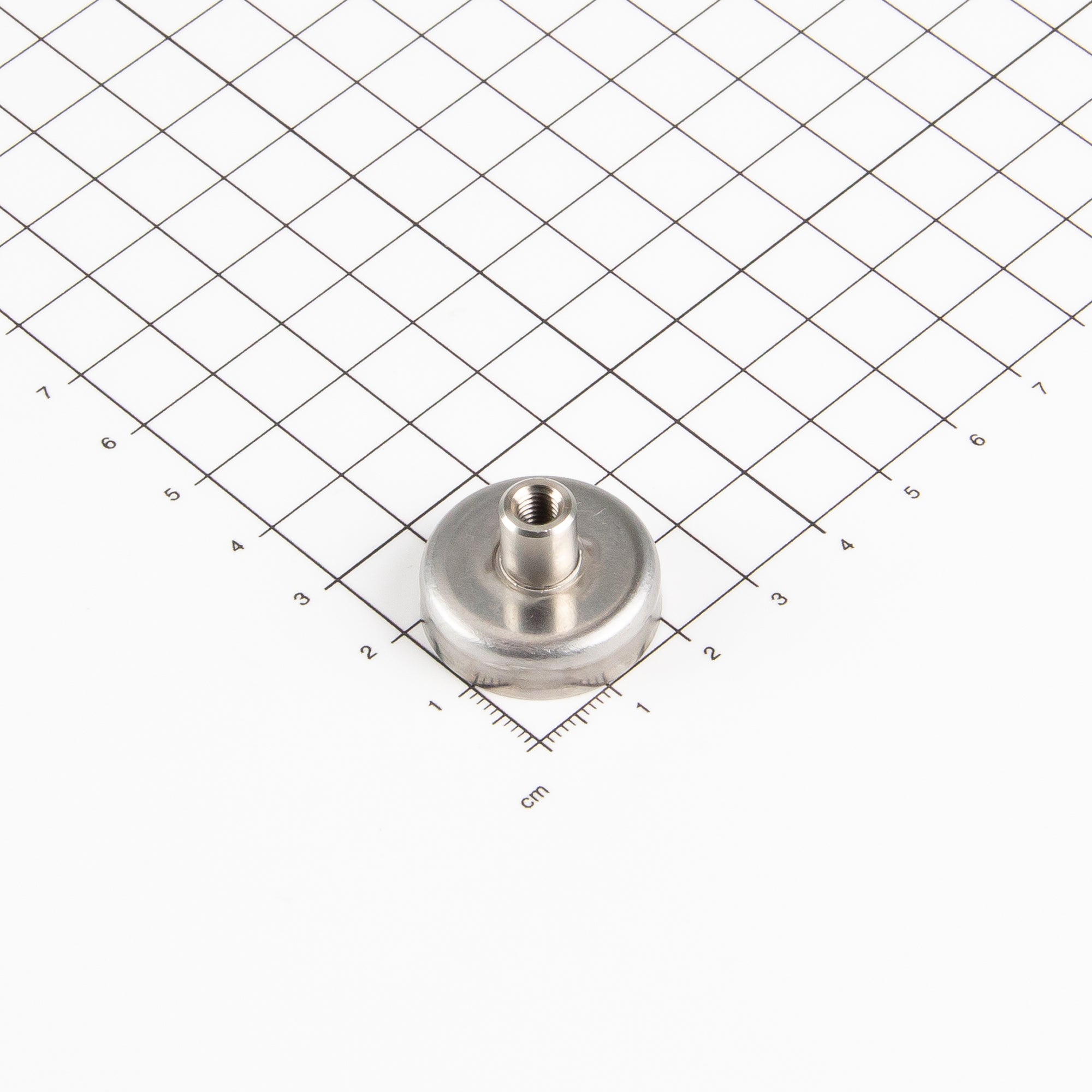 Edelstahl Ferrit-Flachgreifer Ø25x15mm mit Gewindebuchse