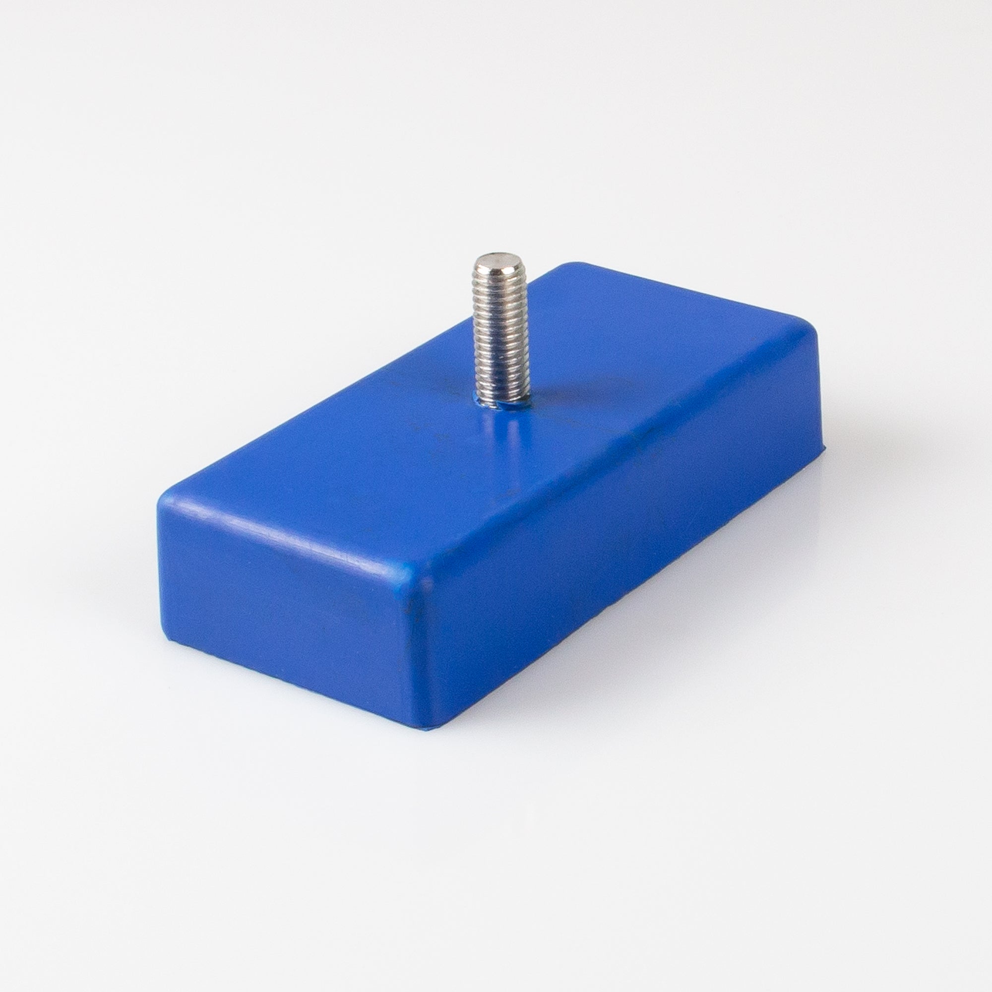 Gummierter Magnet 125x61x28mm mit Gewindezapfen M10