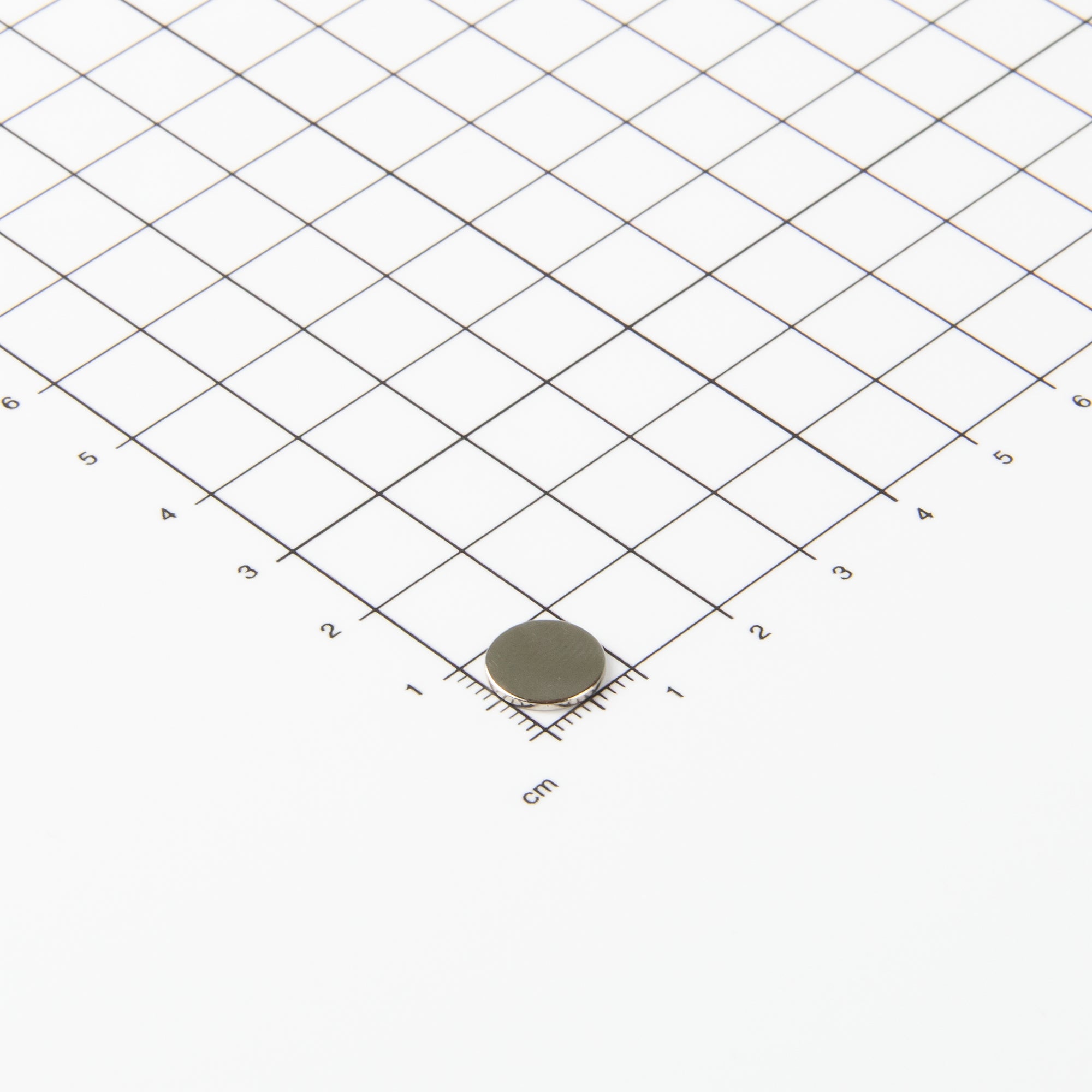 Flacher Scheibenmagnet aus Neodym mit der Abmessung Ø10x1mm
