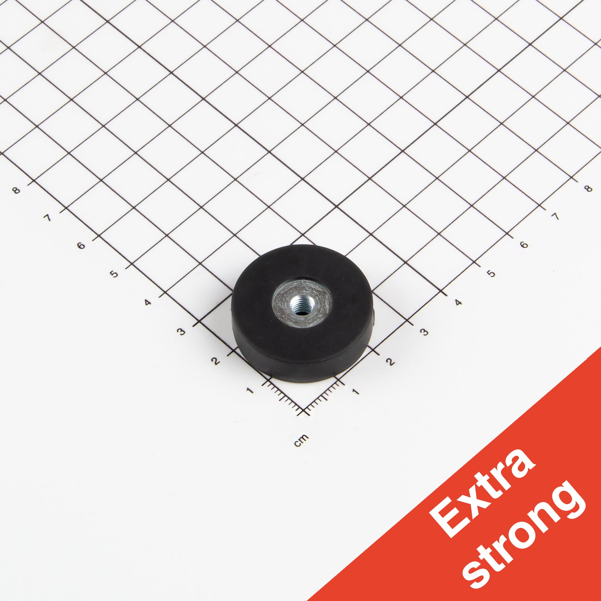 Gummiertes Magnetsystem Ø29x8,5mm mit Innengewinde