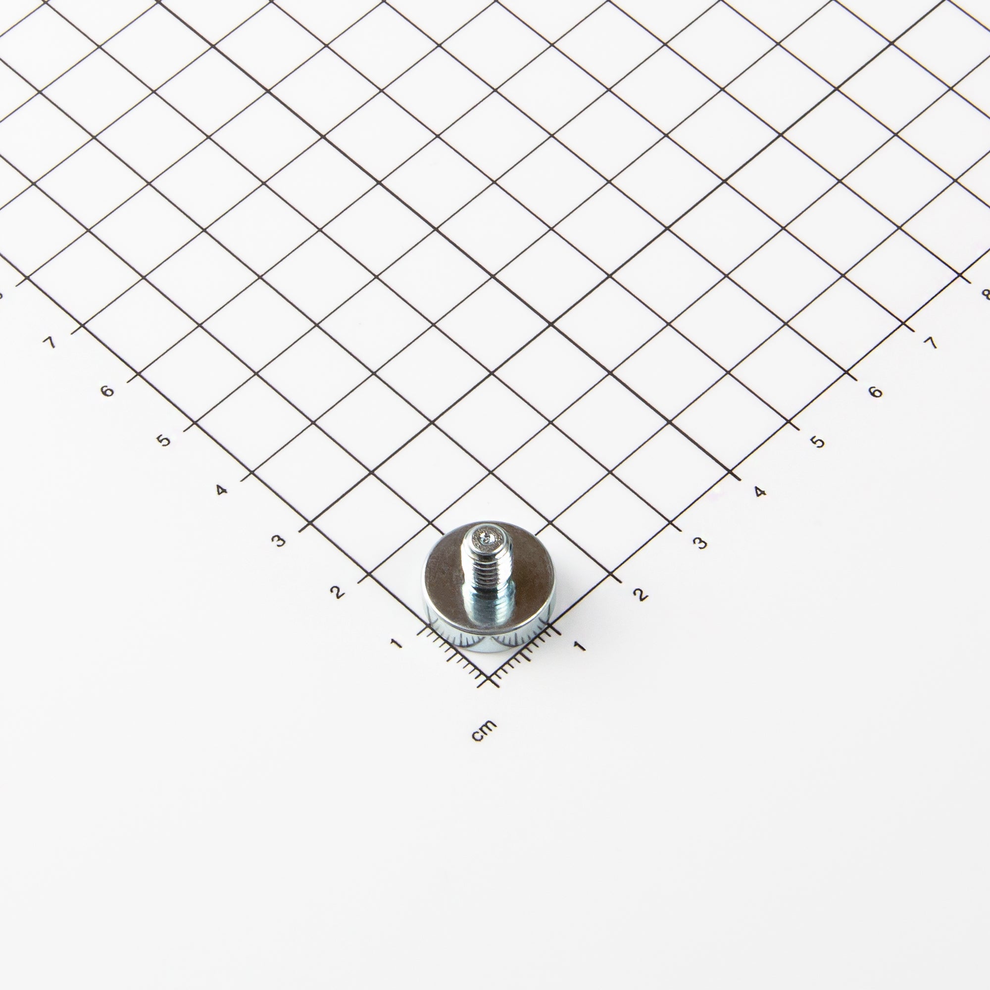 Neodym Flachgreifer mit Gewindezapfen M6 und der Abmessung Ø16x4,5mm