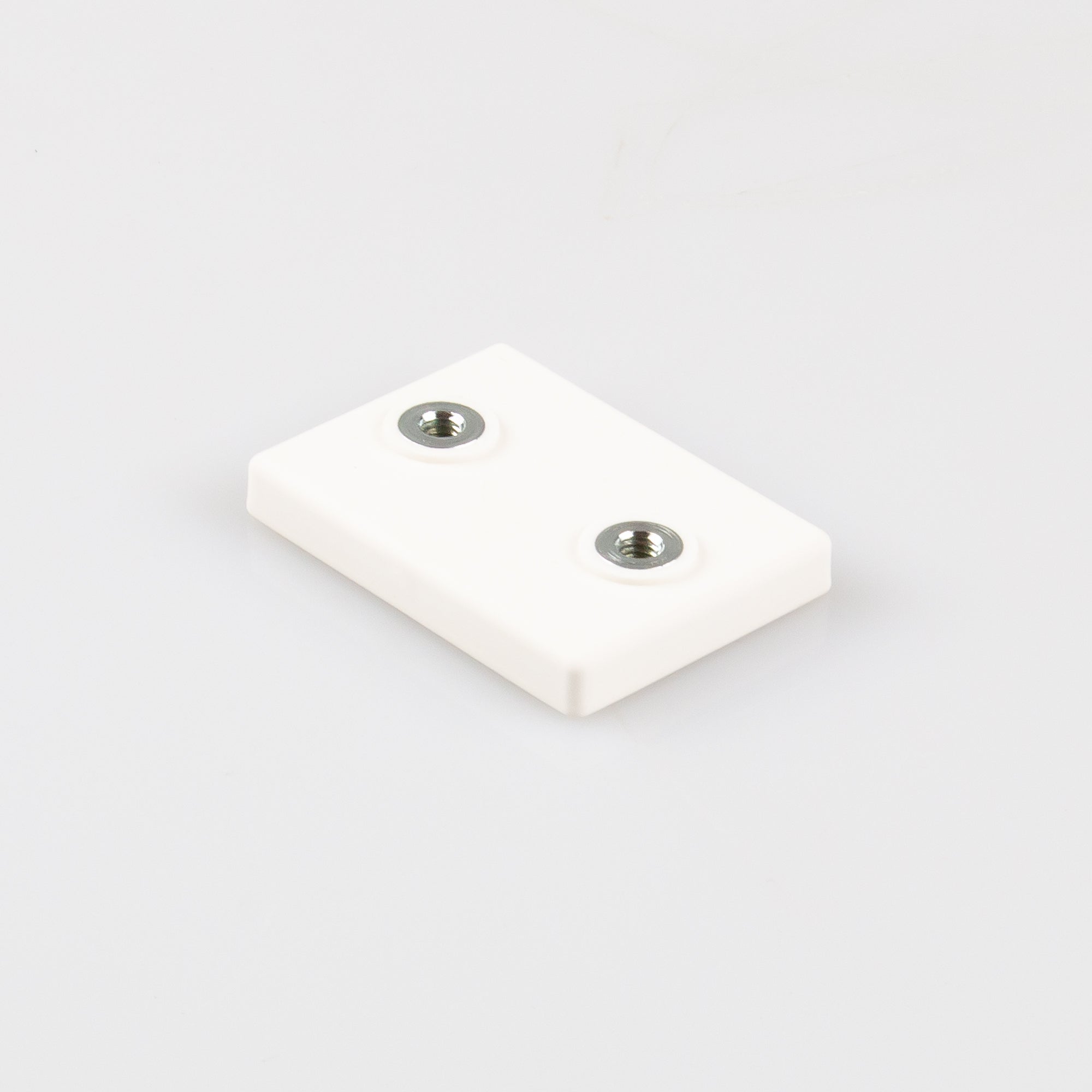Gummierter weißer Magnet 43x31x6,9mm mit Innengewinde M4