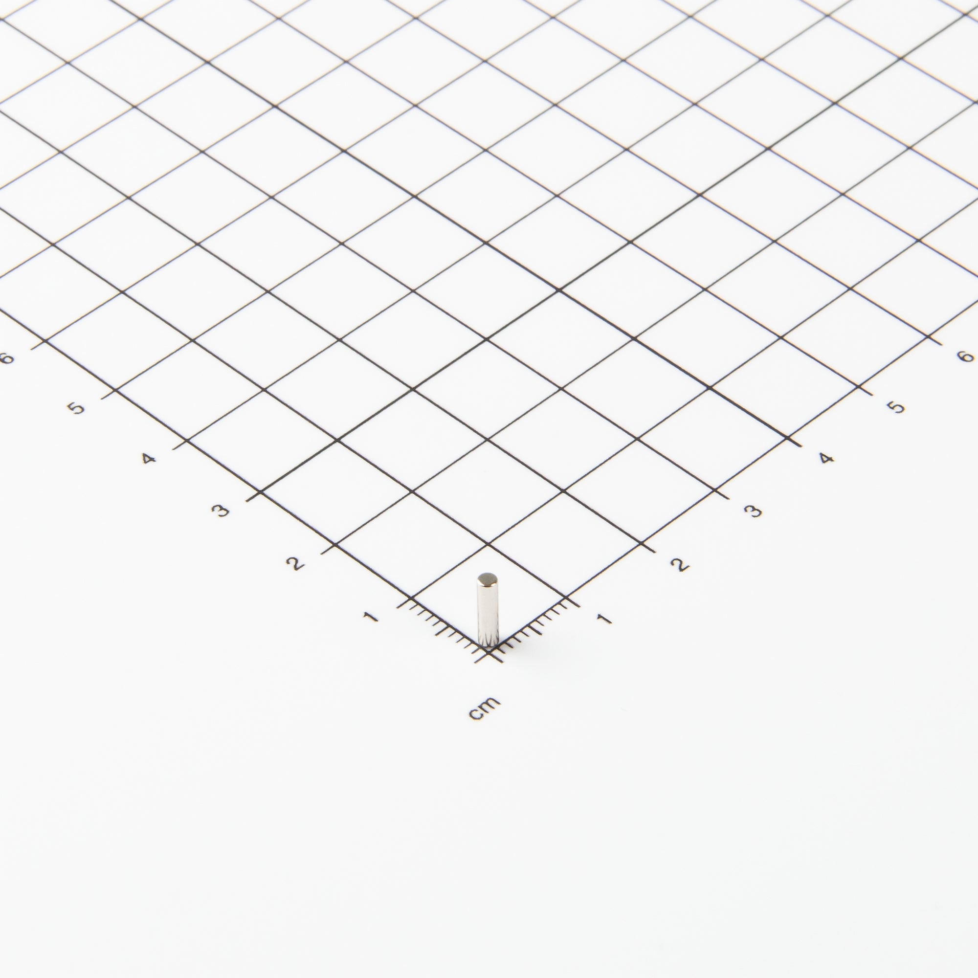 Zylindrischer Stabmagnet aus Neodym mit der Abmessung Ø2x8mm