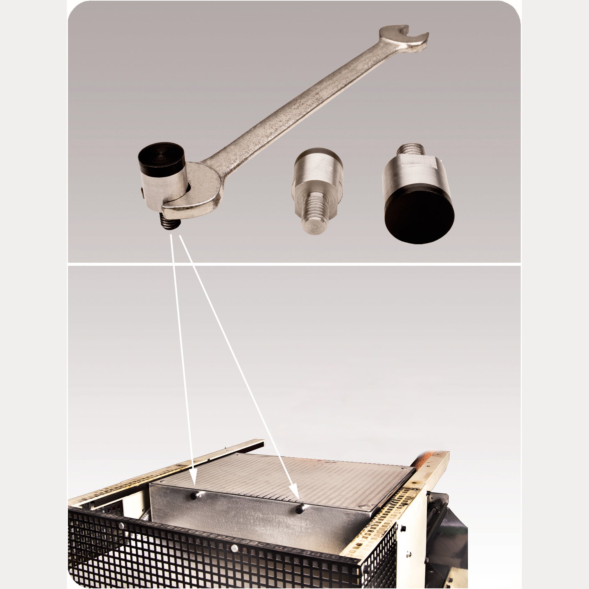 Gummierter magnetischer Anschlag zum Halten von Klappen und Türen