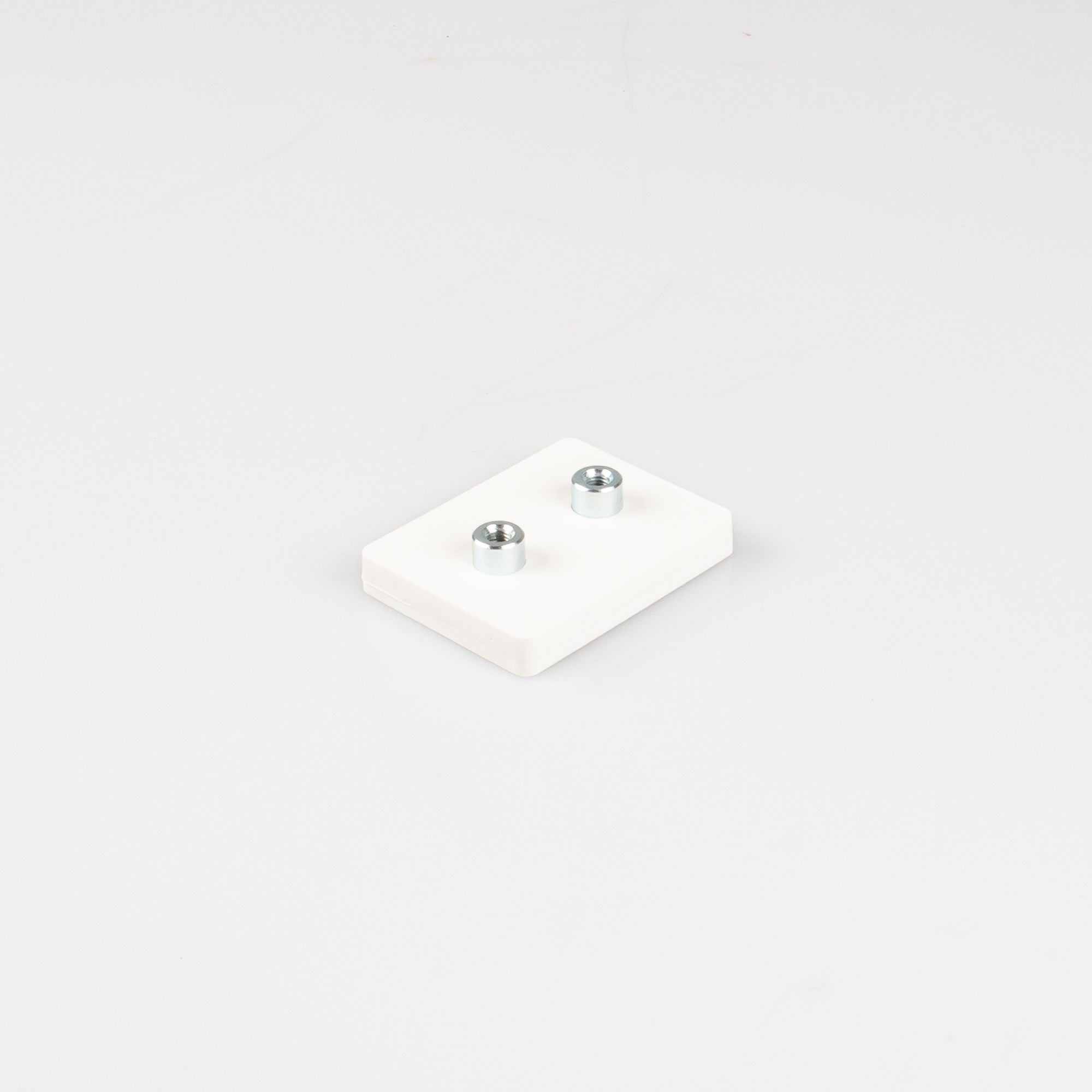 Gummiertes weißes Magnetsystem 59x45x8,5mm 2x Gewindebuchse M5