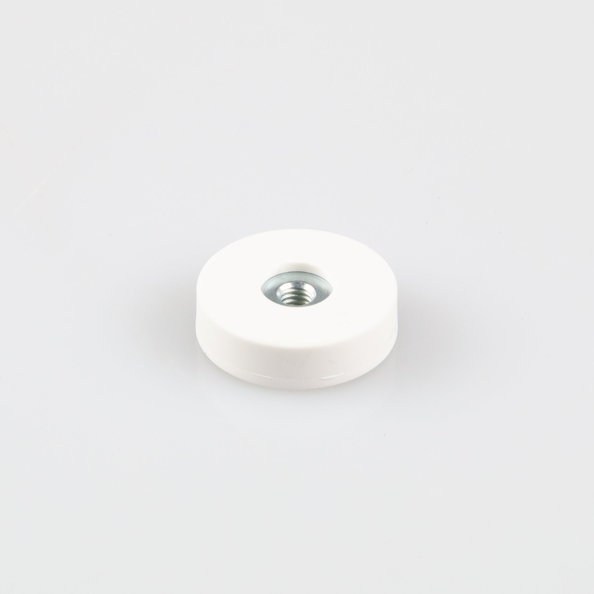 Gummiertes weißes Magnetsystem Ø22x6mm mit Innengewinde M4
