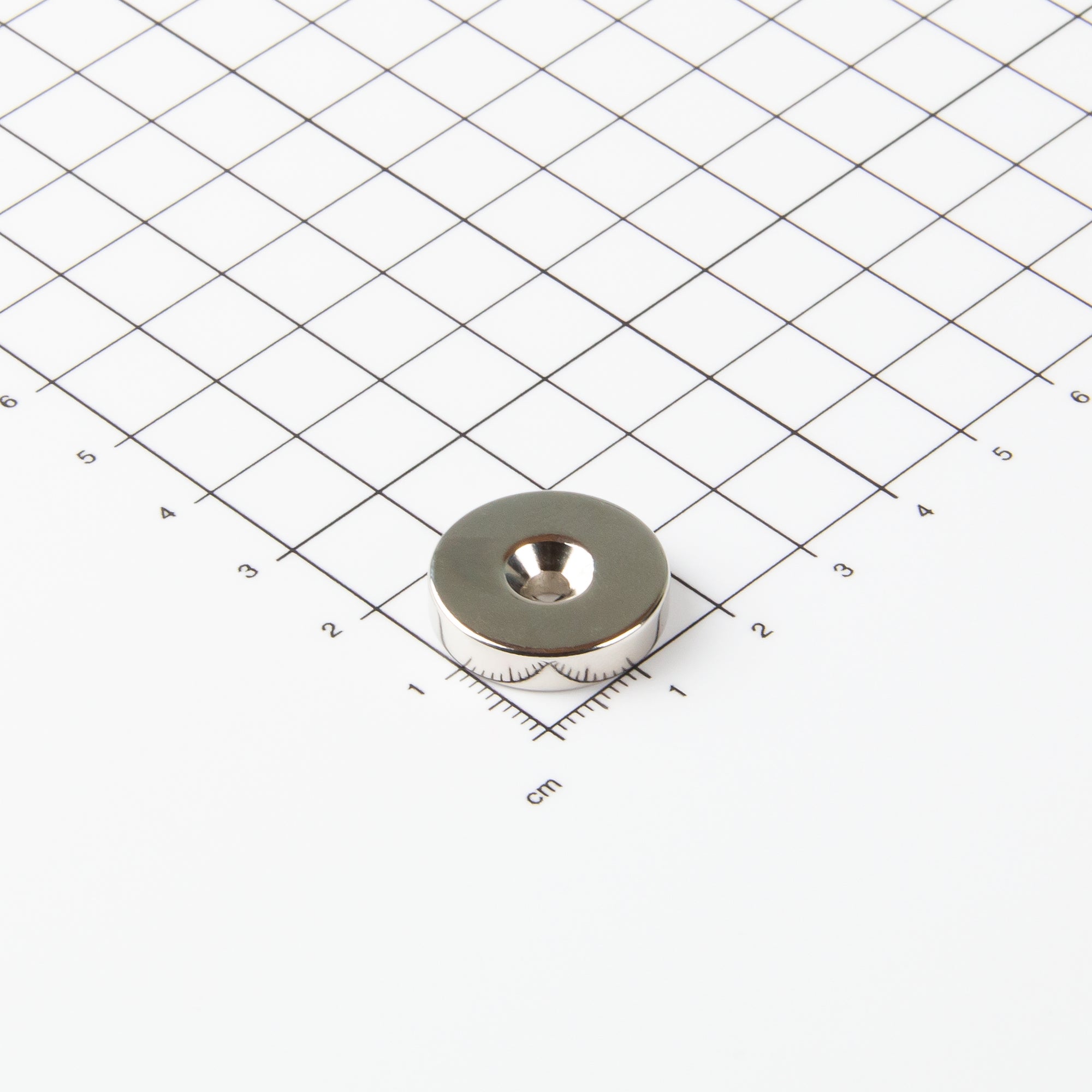 Neodym Ringmagnet mit konischer Senkbohrung Ø20xØ3,5x4,5mm