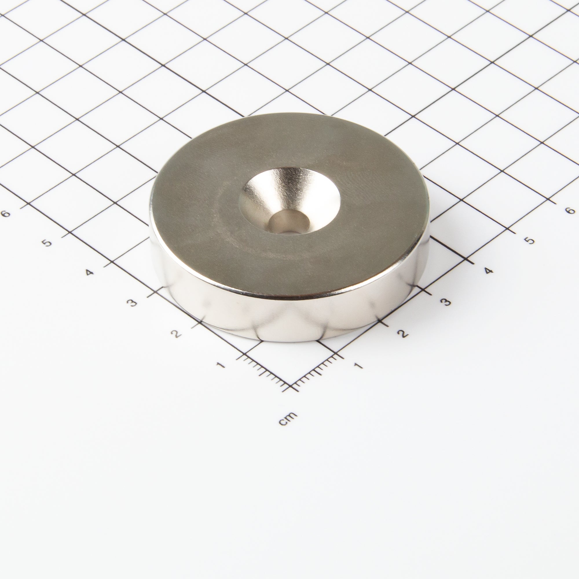 Neodym Ringmagnet mit konischer Senkbohrung Ø45xØ6,5x10mm