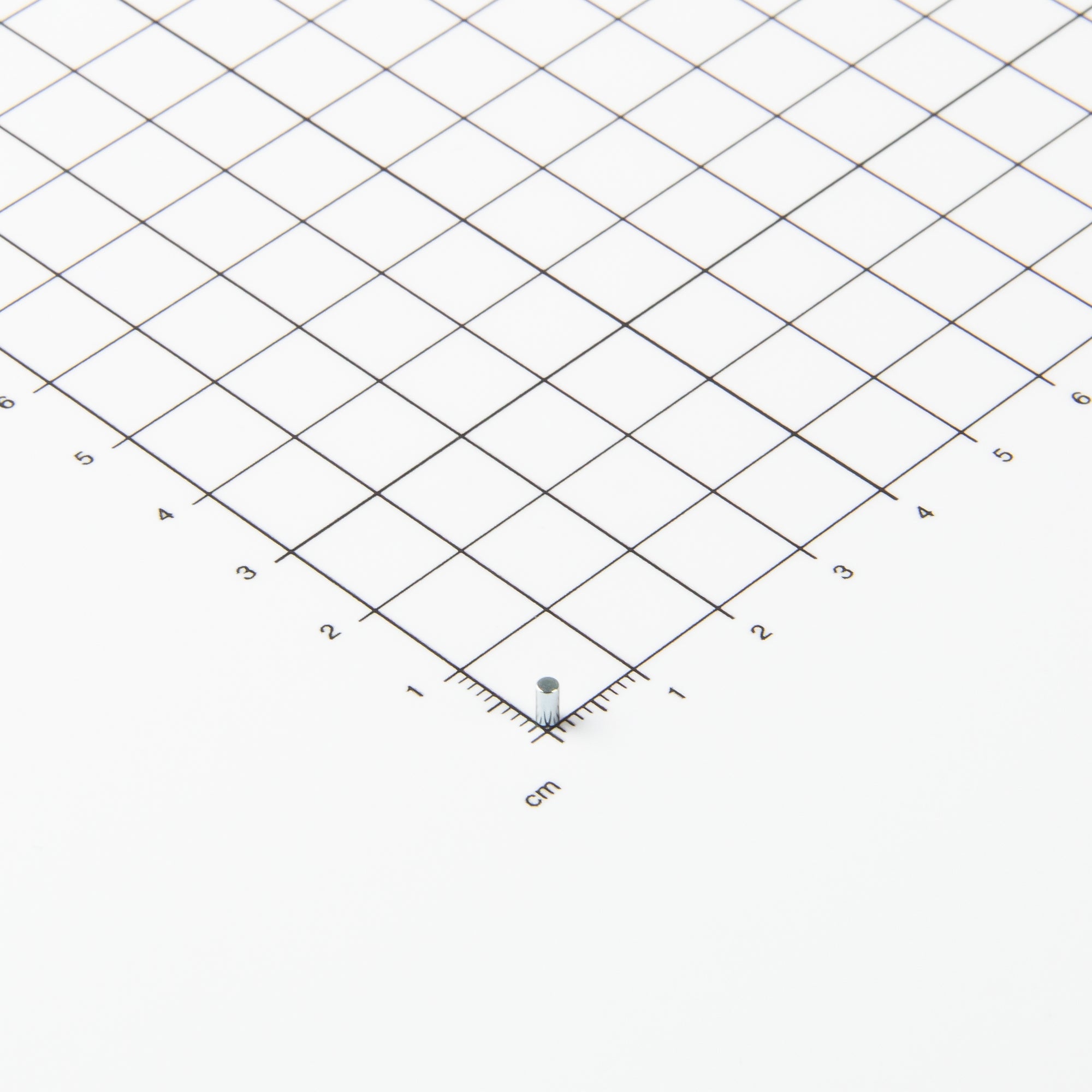 Zylindrischer Stabmagnet aus Neodym mit der Abmessung Ø2x4mm