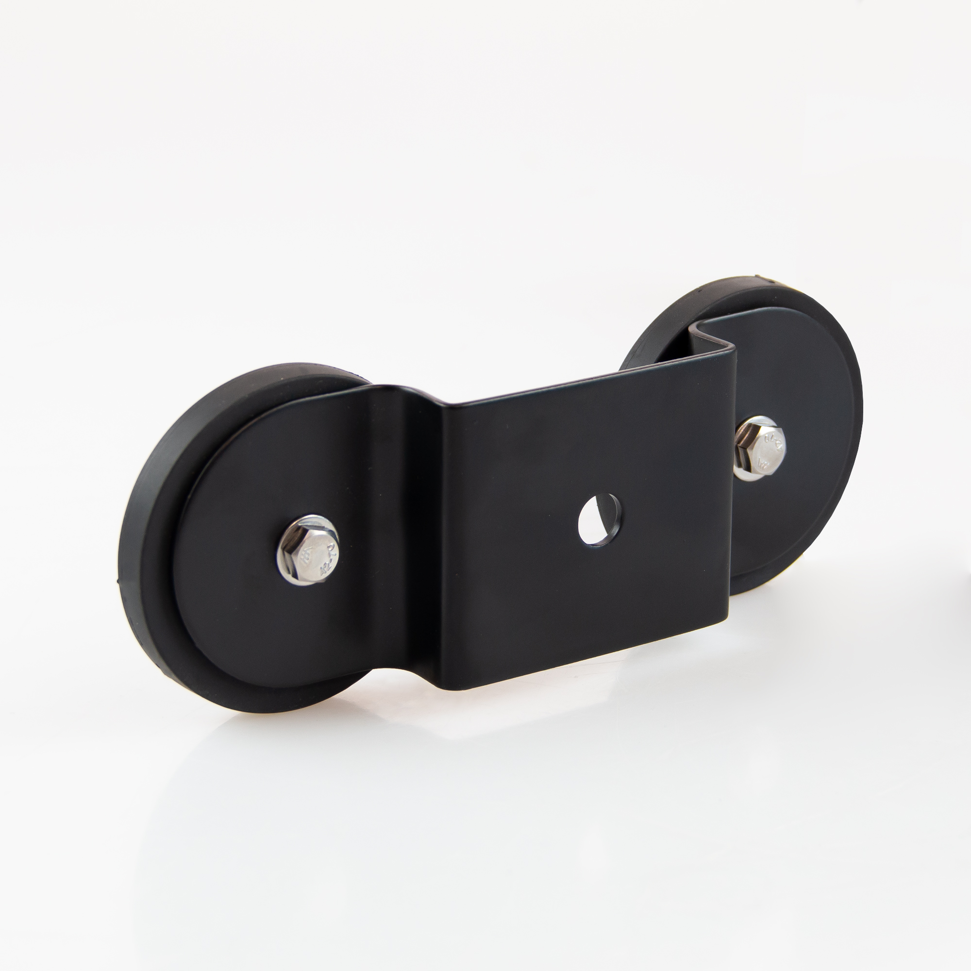Magnetfuss mit Montagehalterung und 2 gummierten Magneten Ø66mm