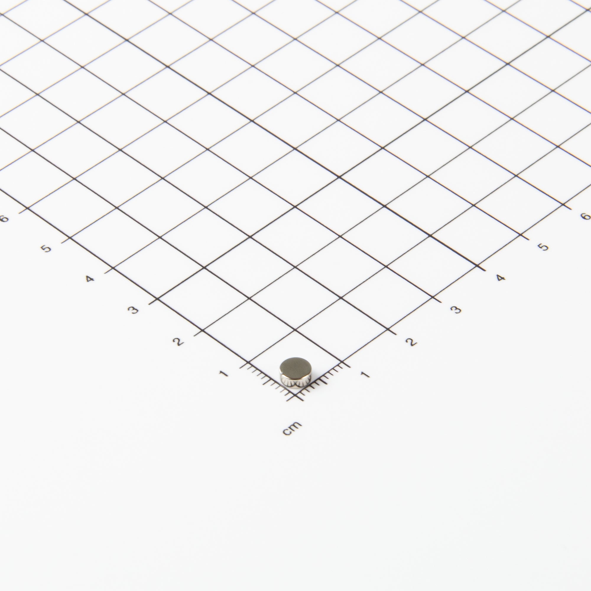 Flacher Scheibenmagnet aus Neodym mit der Abmessung Ø5x2mm