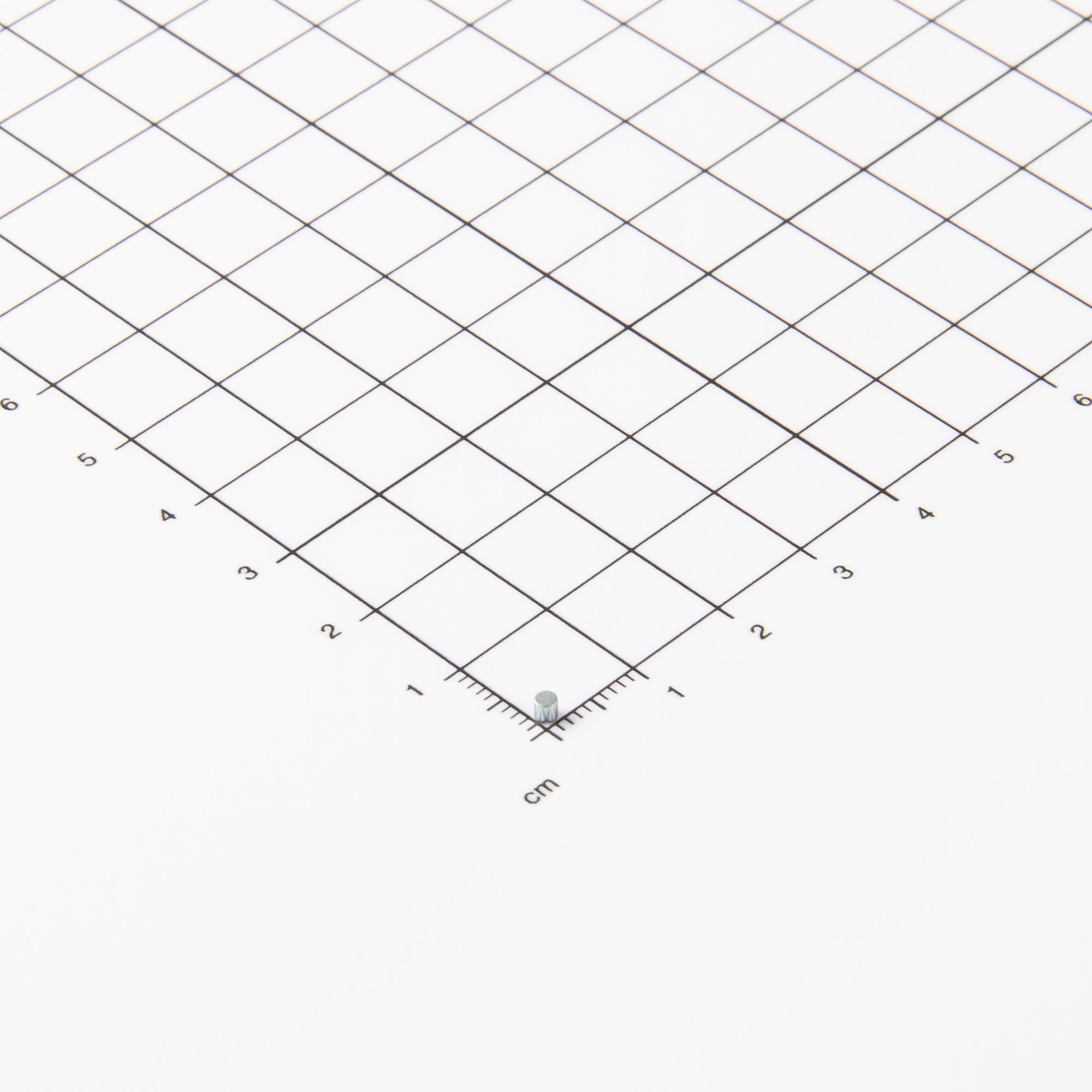 Flacher Scheibenmagnet aus Neodym mit der Abmessung Ø2x2mm