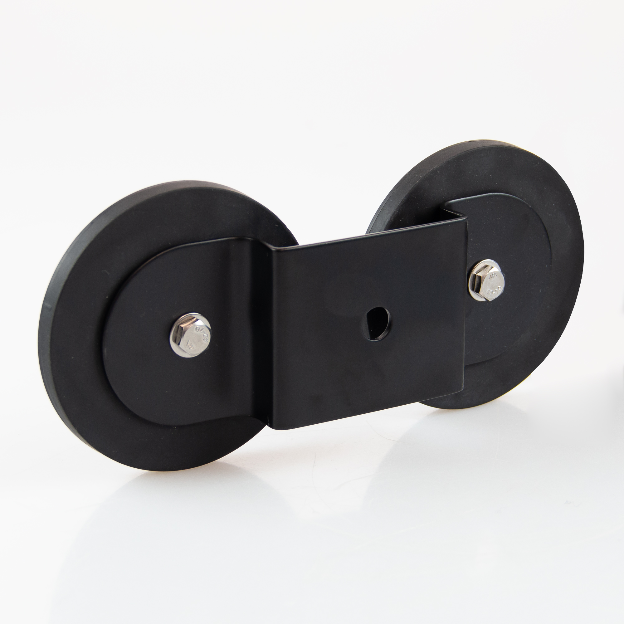 Magnetfuss mit Montagehalterung und 2 gummierten Magneten Ø88mm