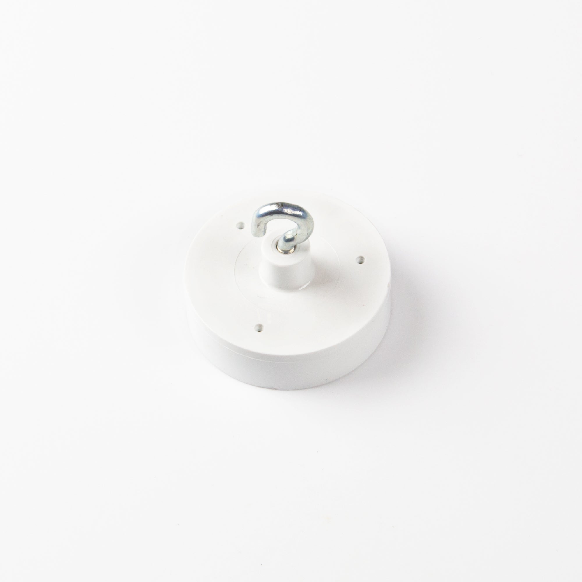 Ferrit Flachgreifer mit Haken Ø43x12,5mm und weißer Ummantelung aus Gummi